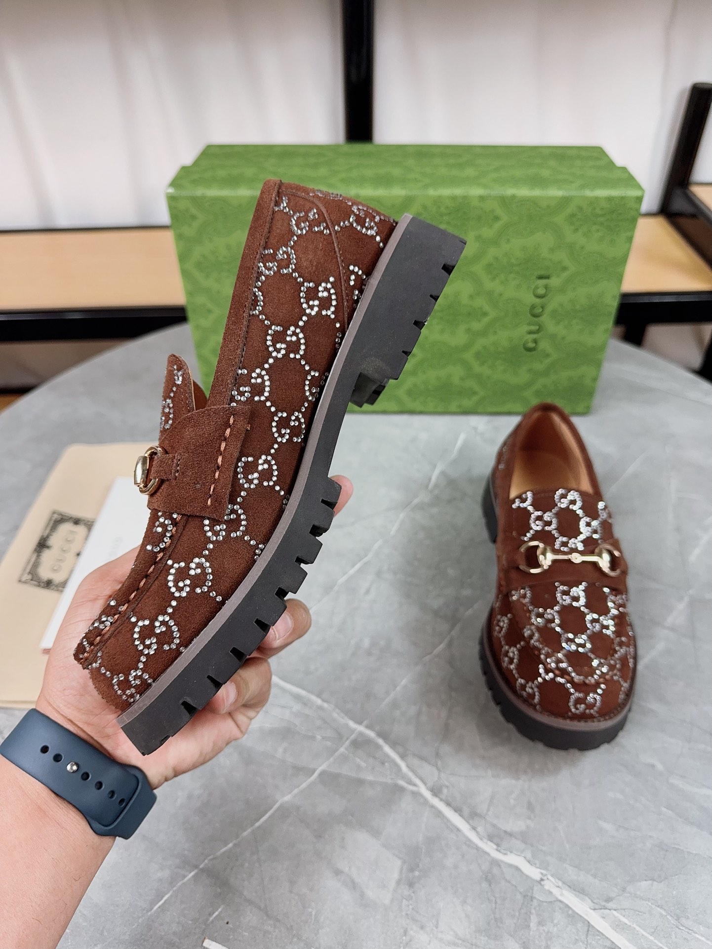 Gucci women's leather shoes-117