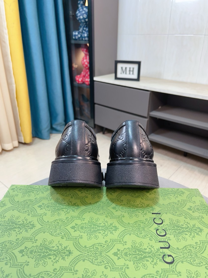 Gucci men's leather shoes-2