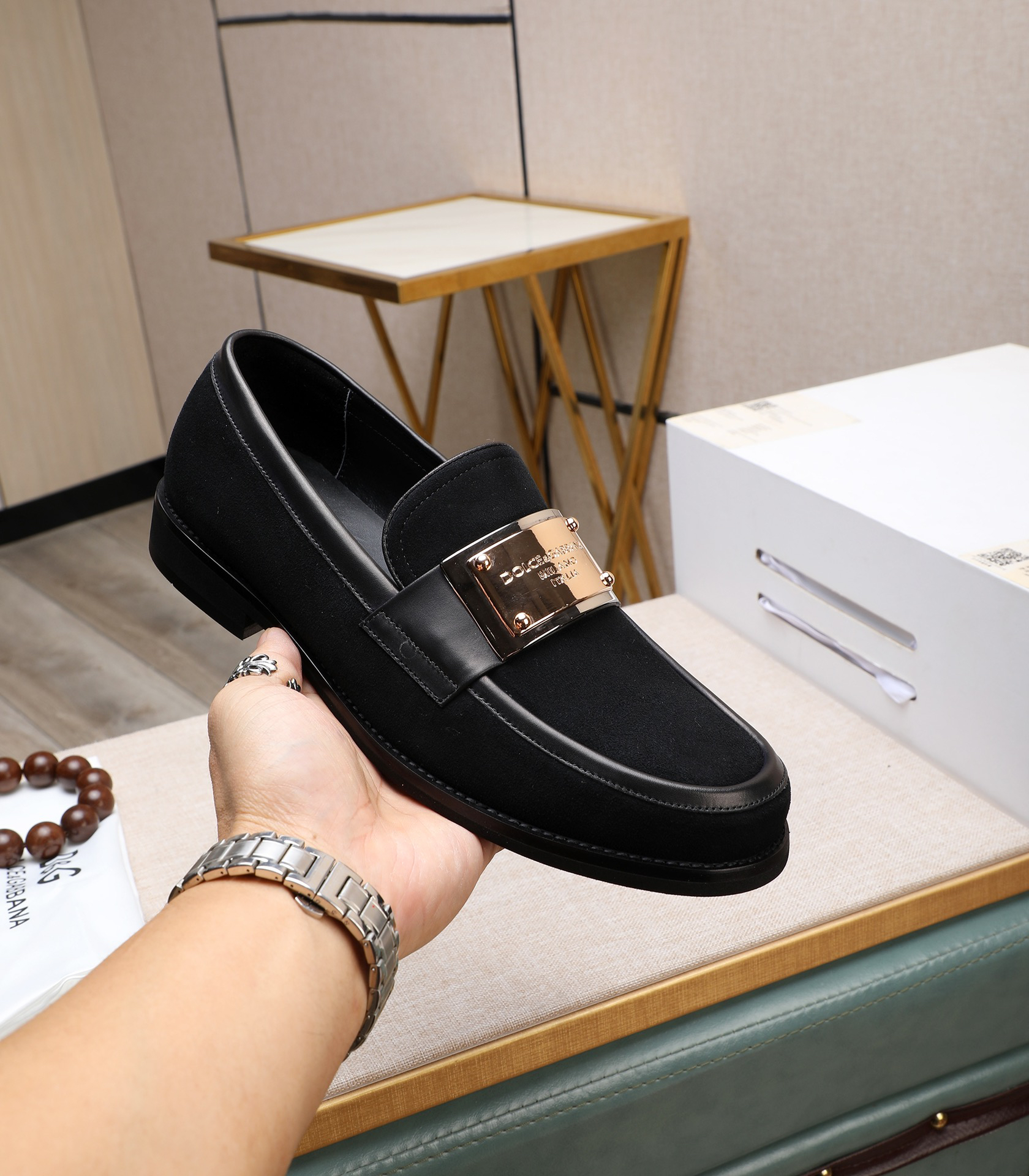 D&G men's leather shoes-19