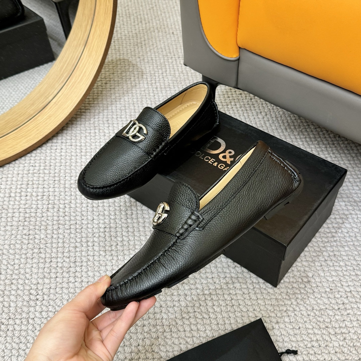 D&G men's leather shoes-87