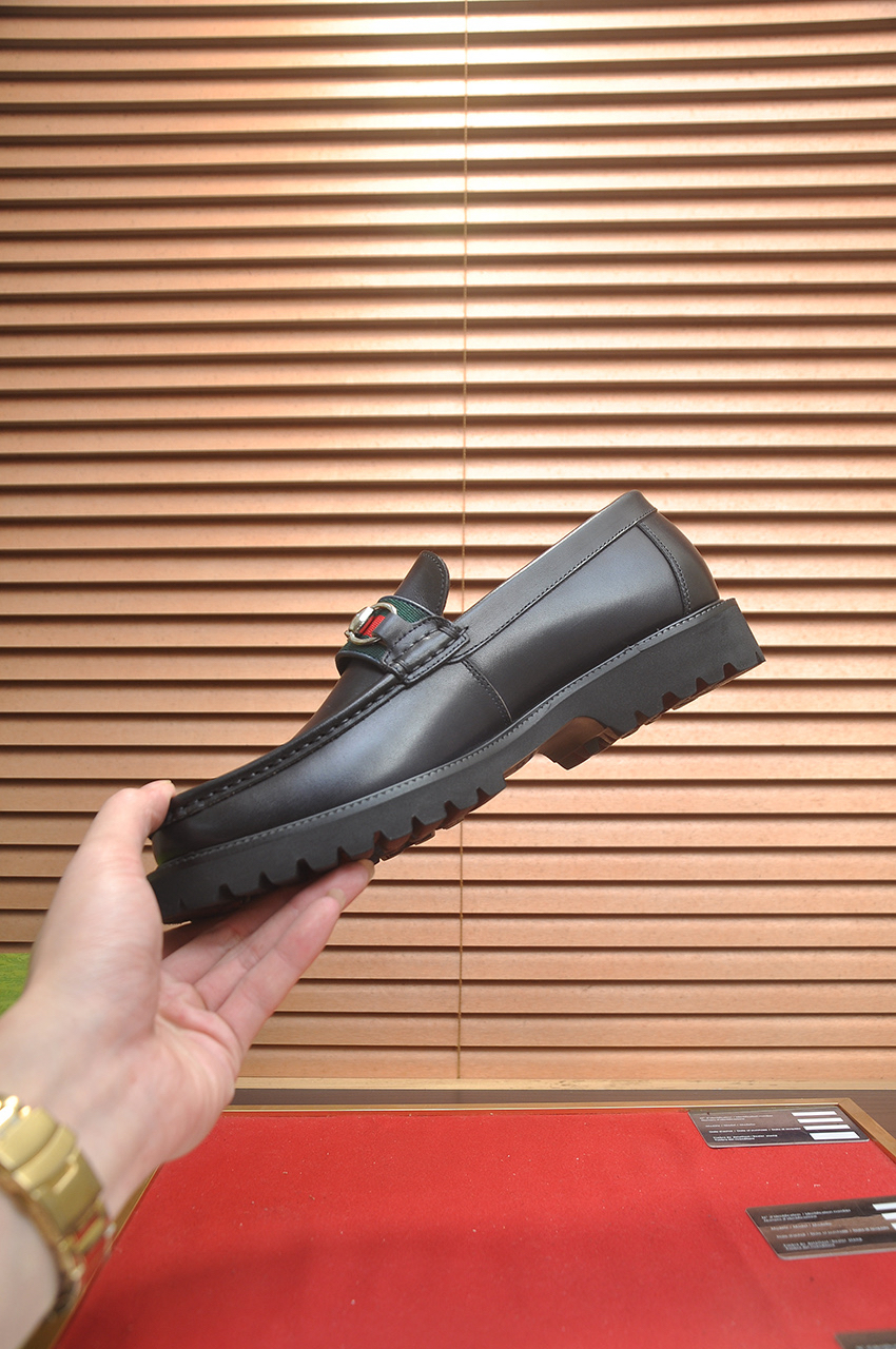 Gucci men's leather shoes-22