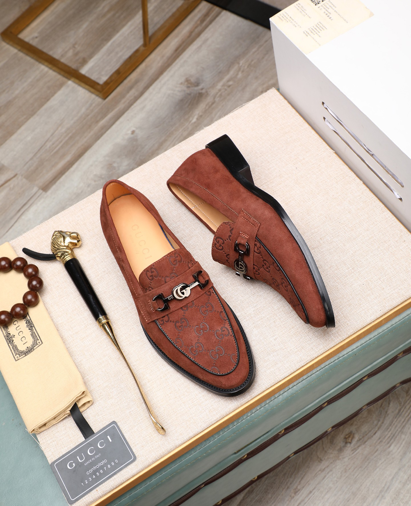 Gucci men's leather shoes-21