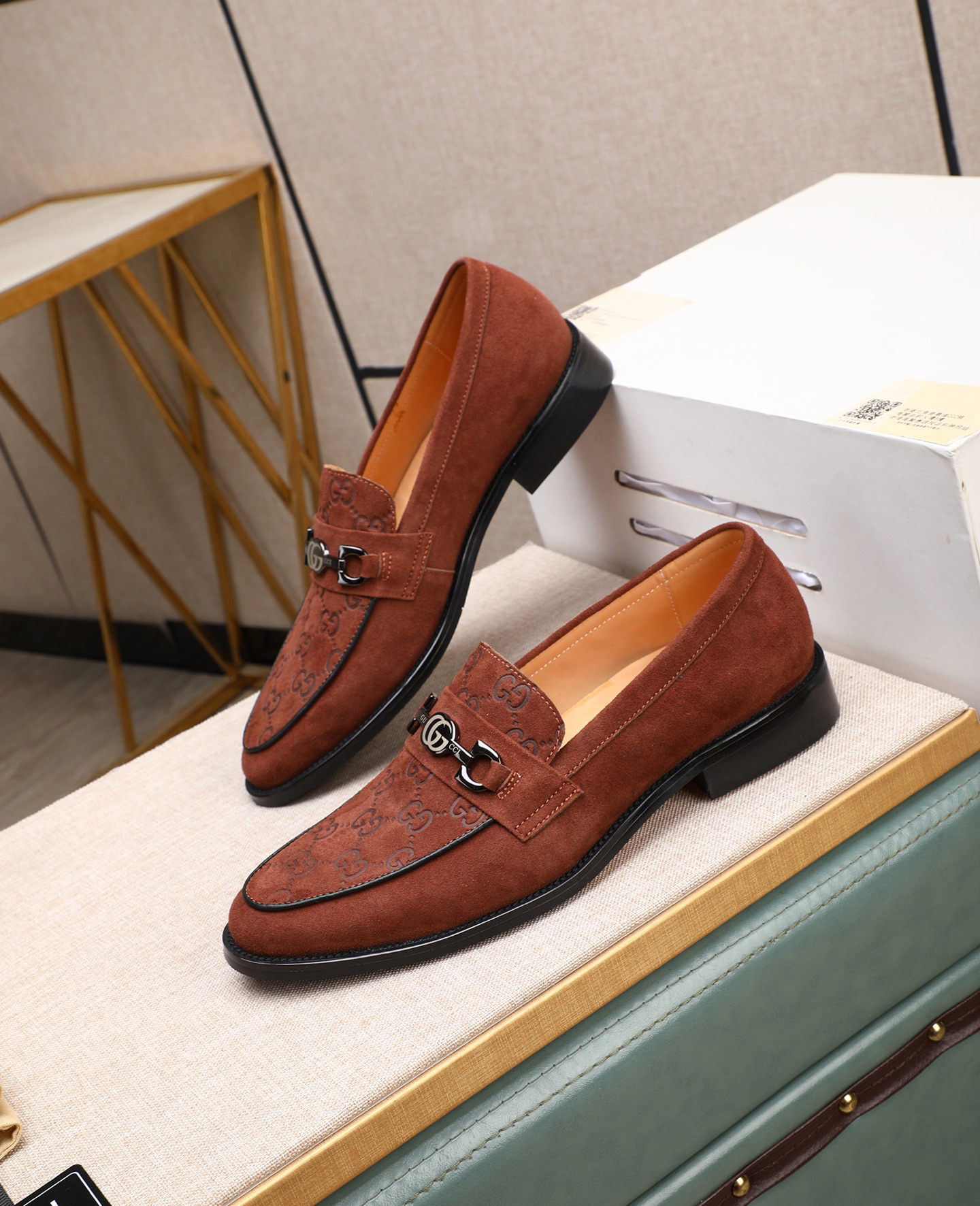 Gucci men's leather shoes-21