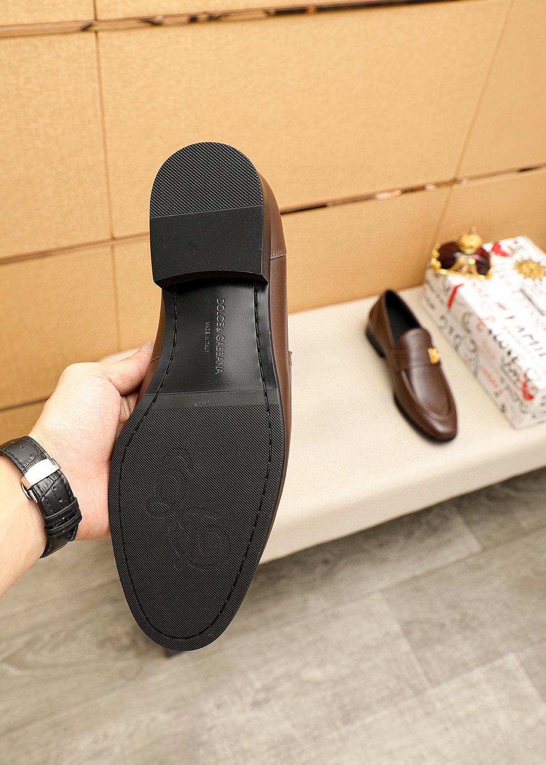 D&G men's leather shoes-48