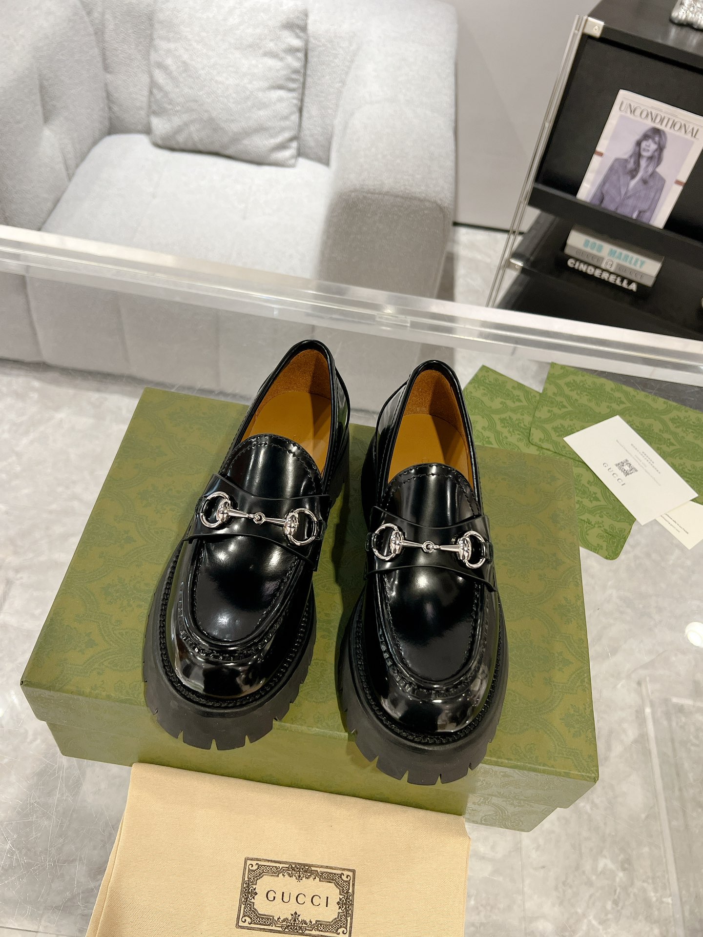 Gucci women's leather shoes-58