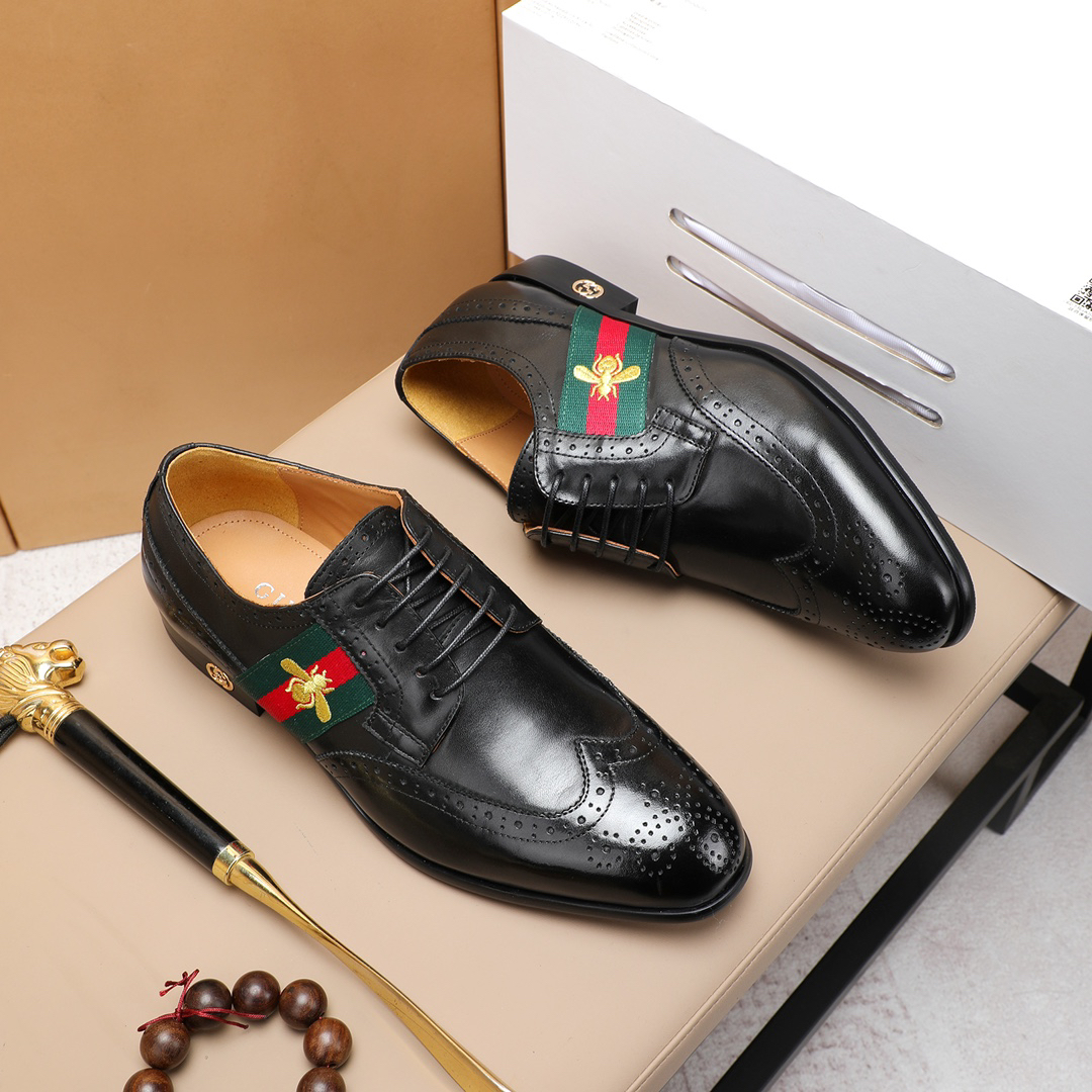 Gucci men's leather shoes-89