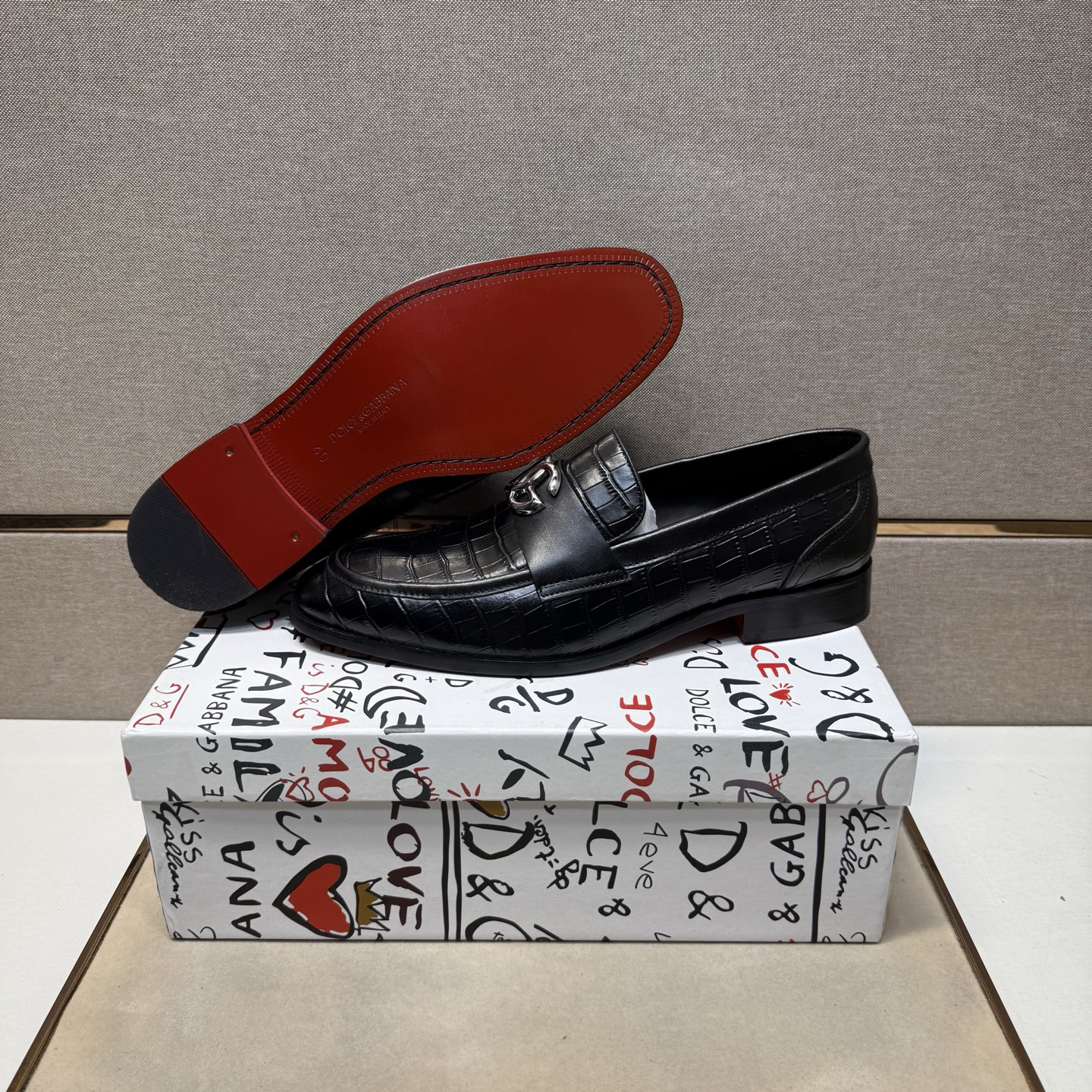 D&G men's leather shoes-96