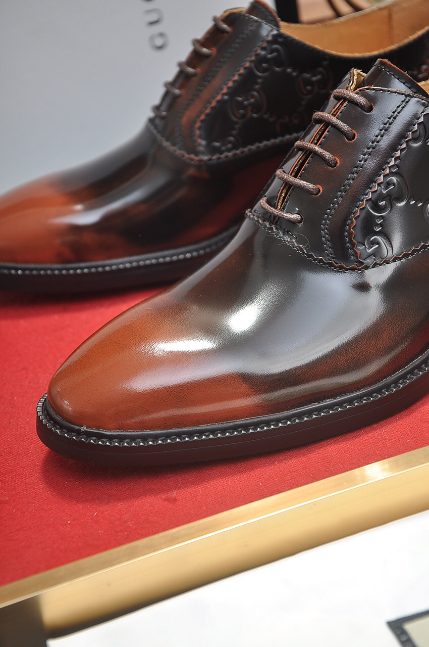 Gucci men's leather shoes-64