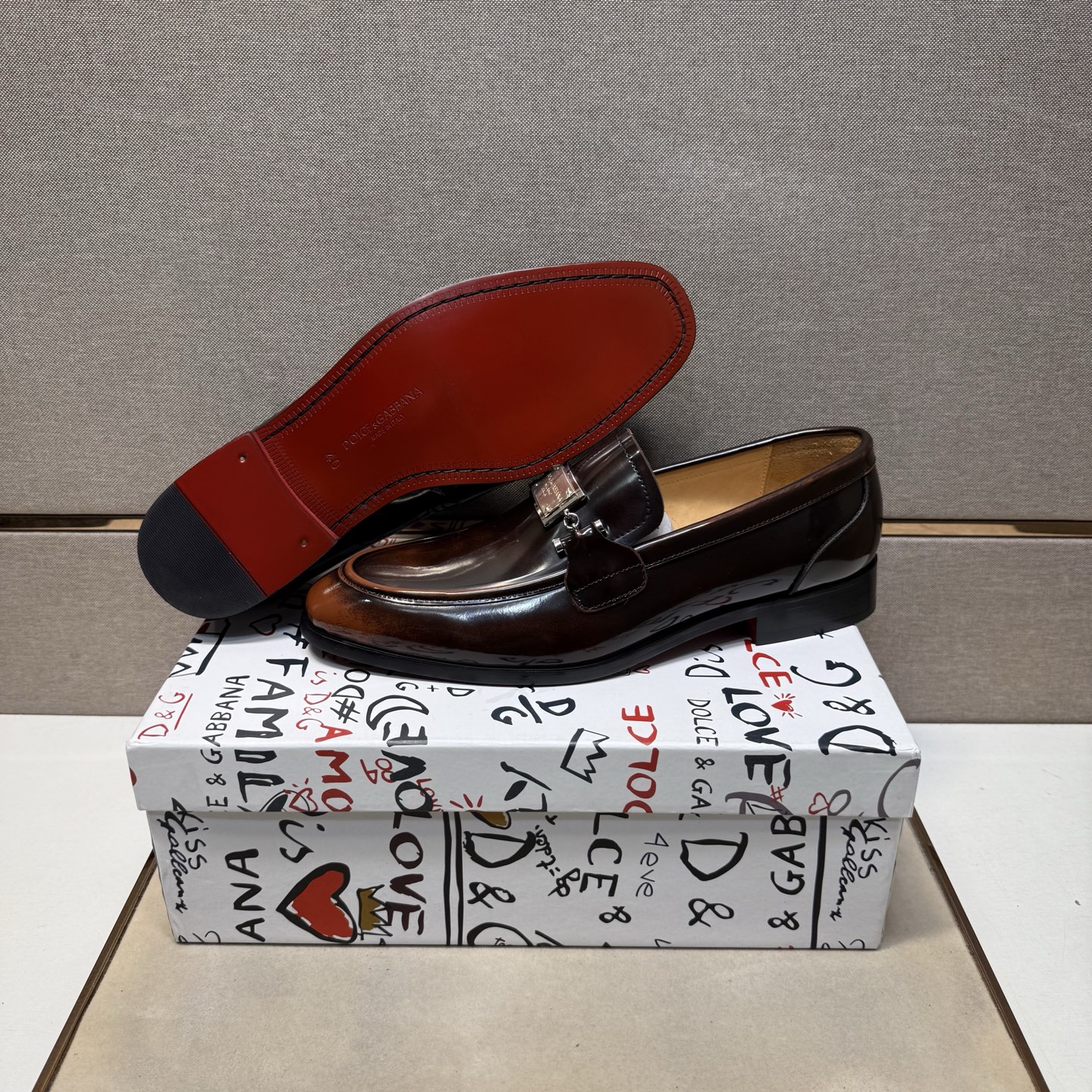 D&G men's leather shoes-104