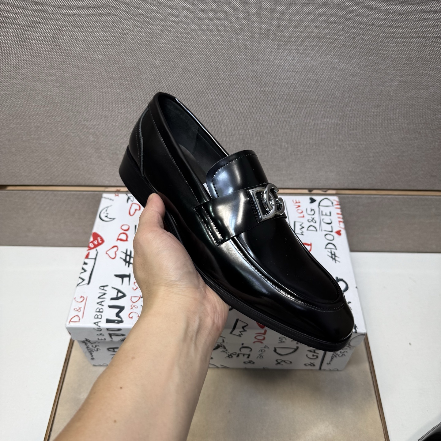 D&G men's leather shoes-113