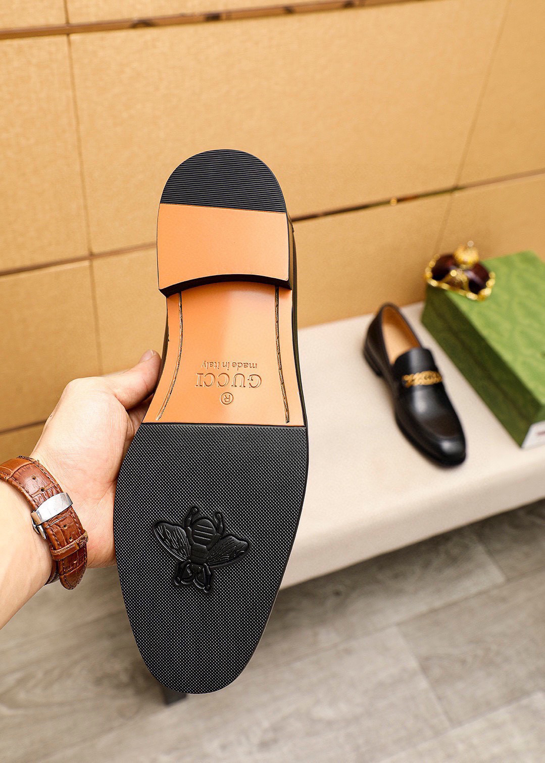 Gucci men's leather shoes-80