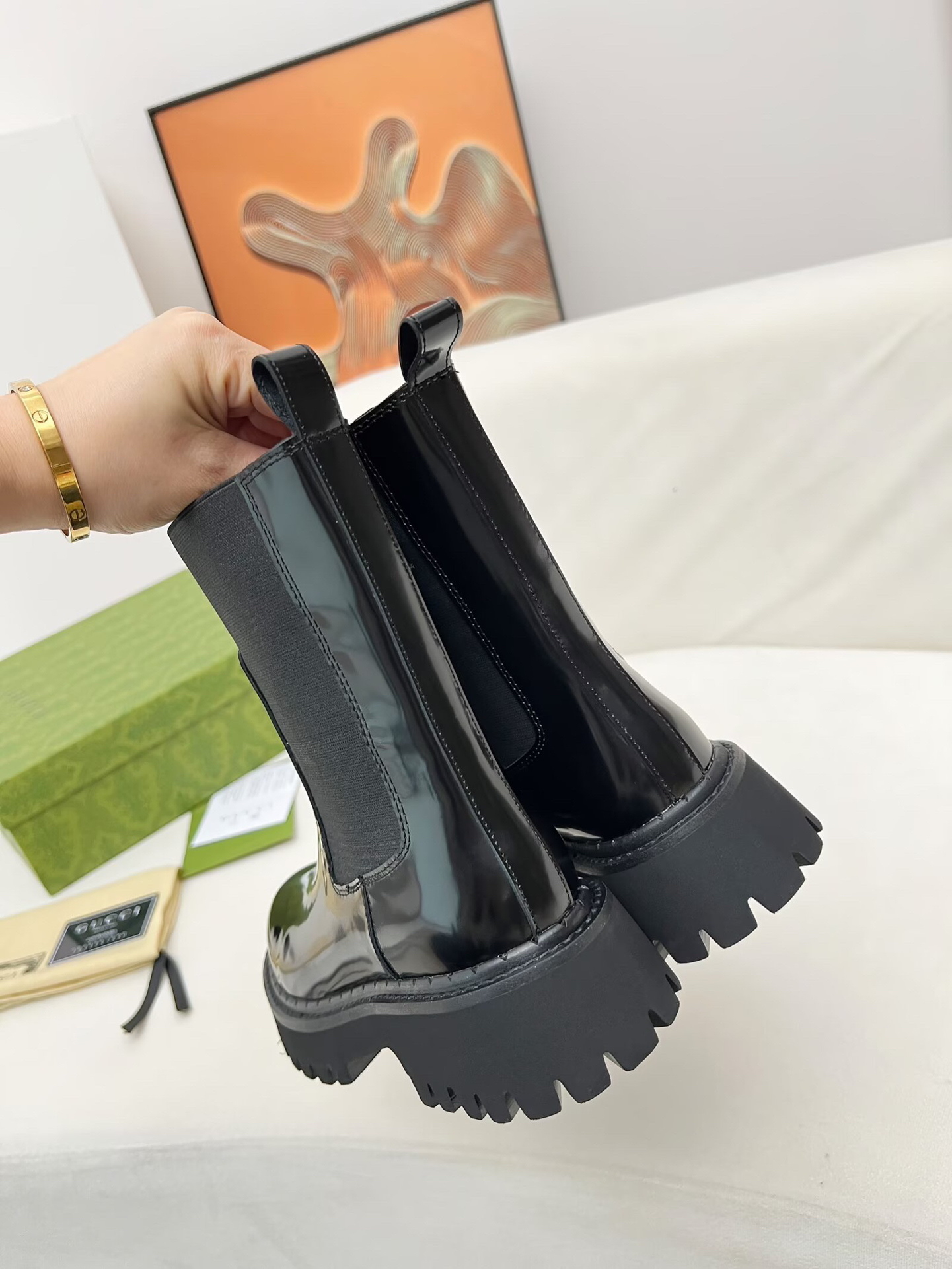 Gucci women's leather shoes-6