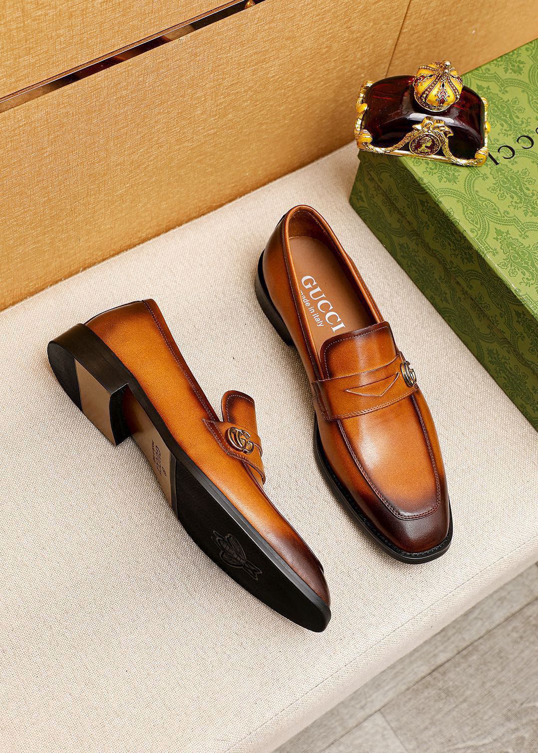 Gucci men's leather shoes-71