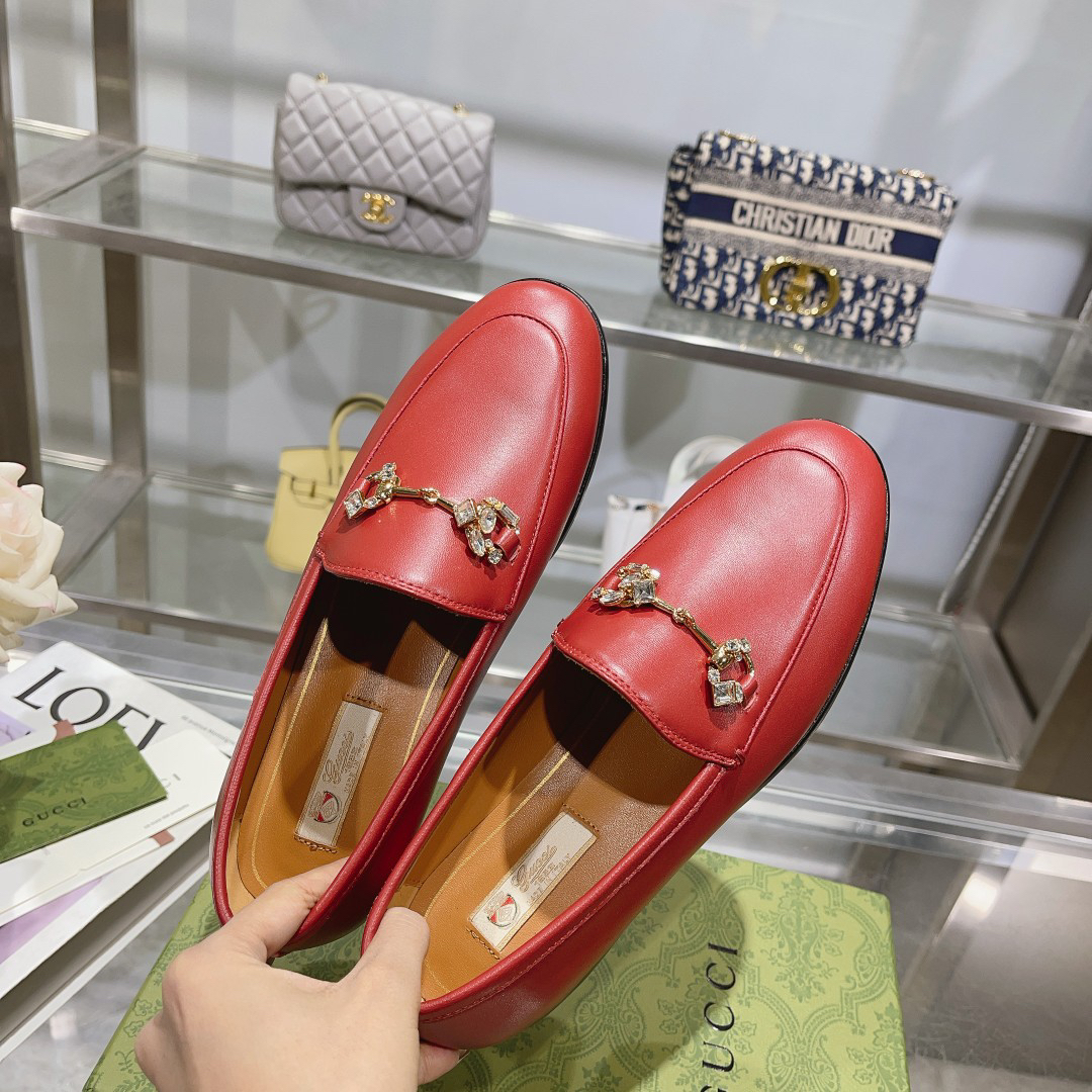 Gucci women's leather shoes-24