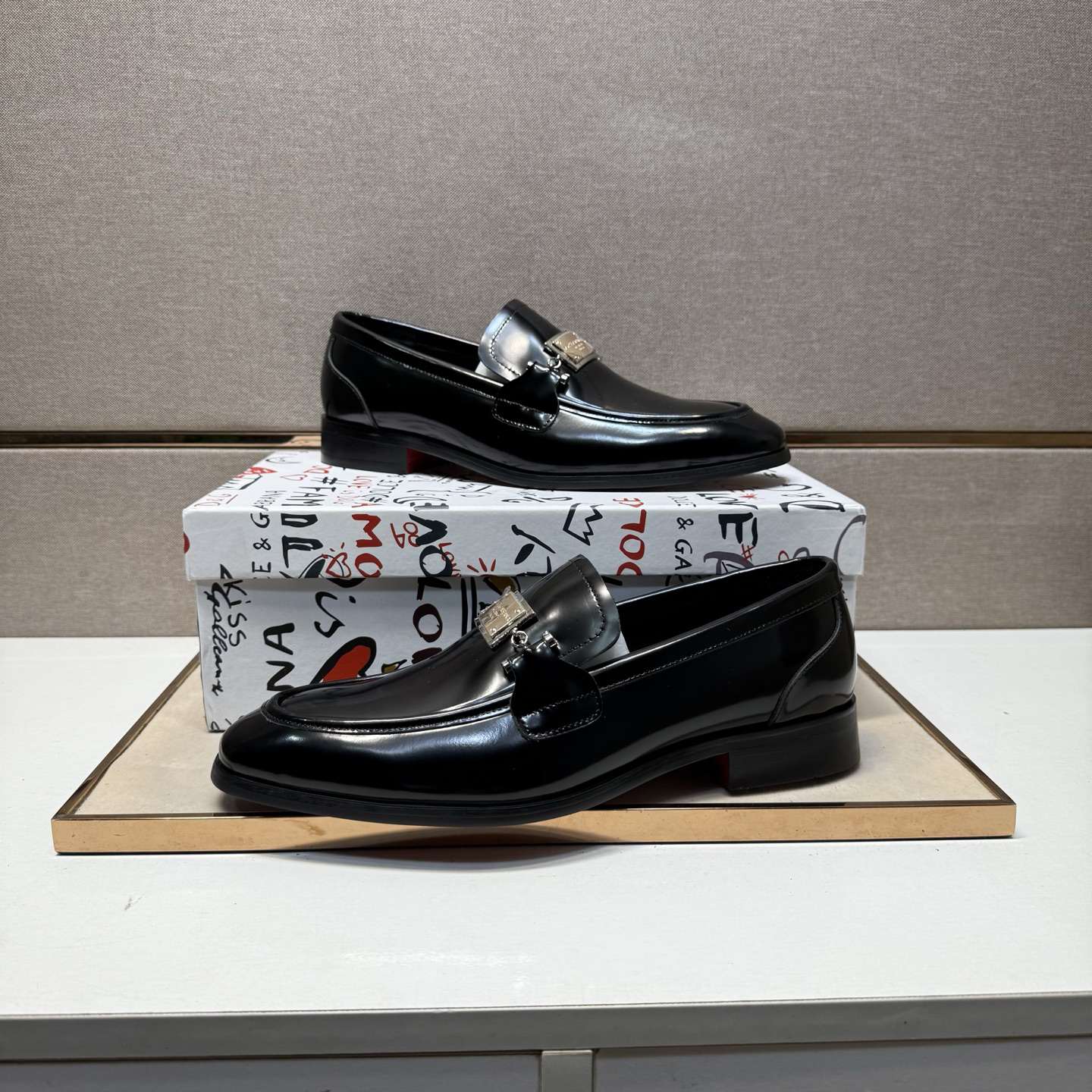 D&G men's leather shoes-89