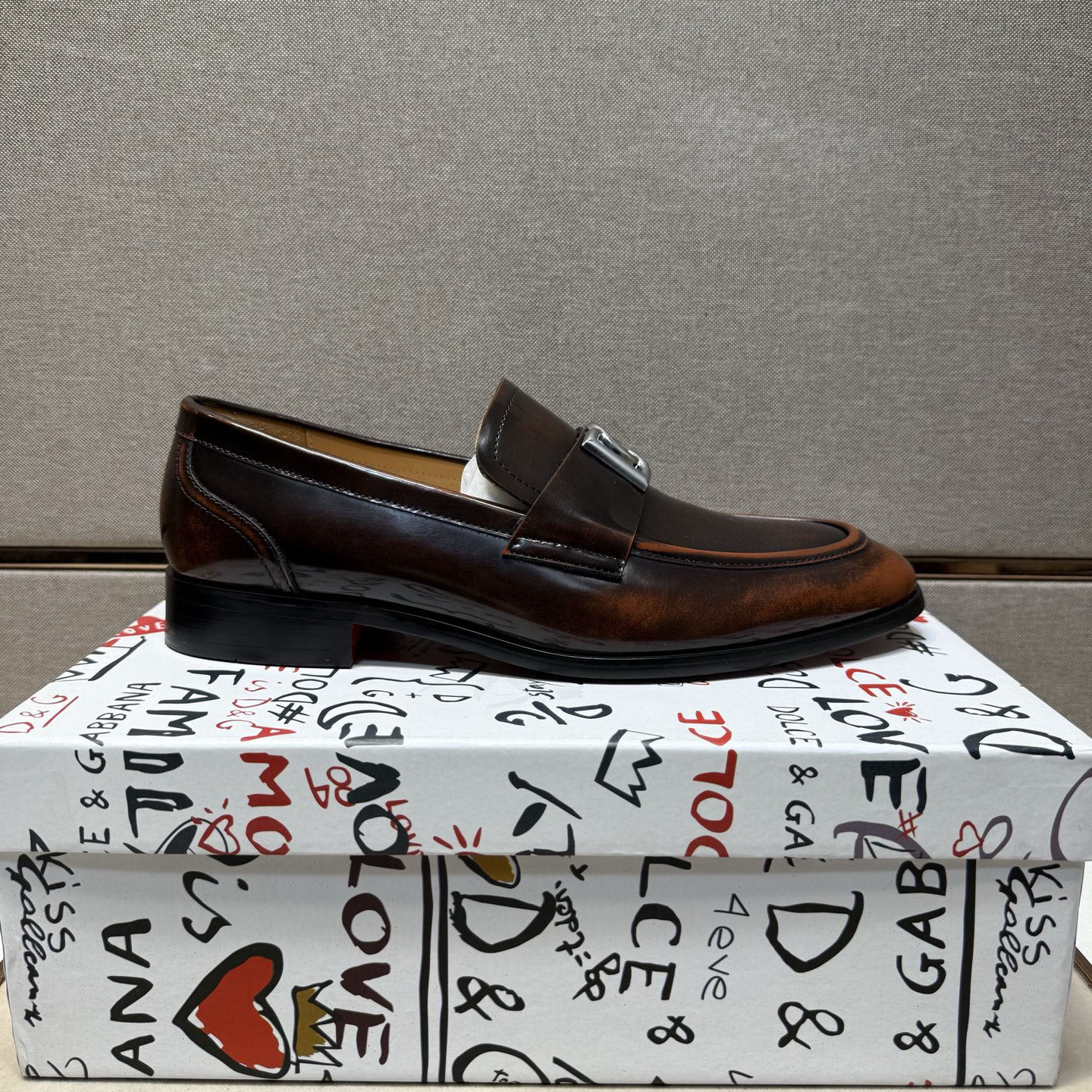 D&G men's leather shoes-103