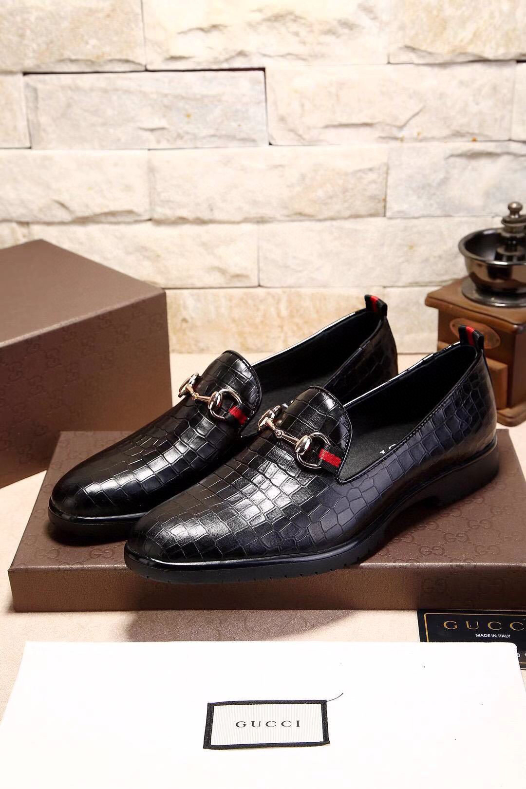 Gucci men's leather shoes-51