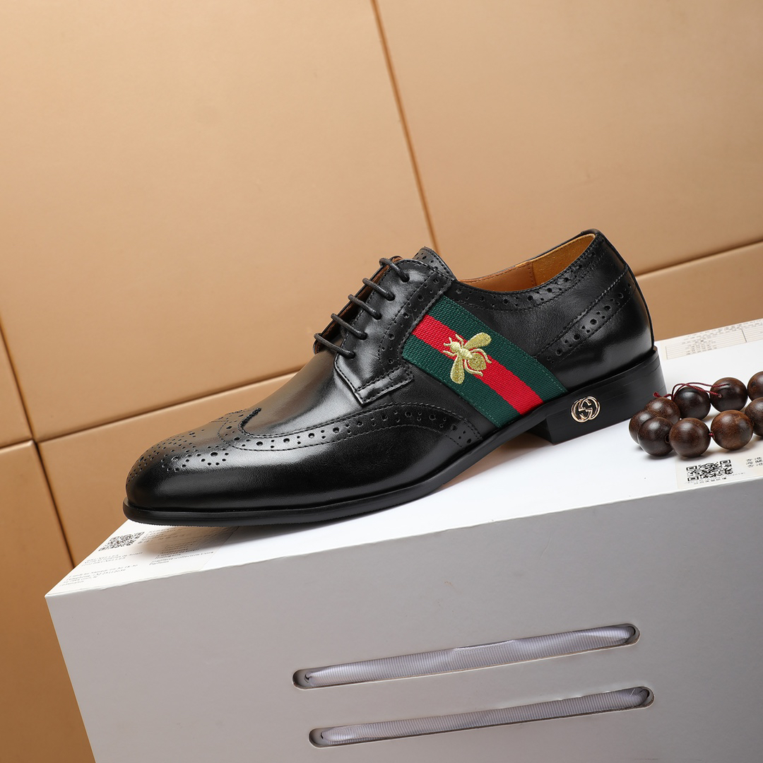 Gucci men's leather shoes-52
