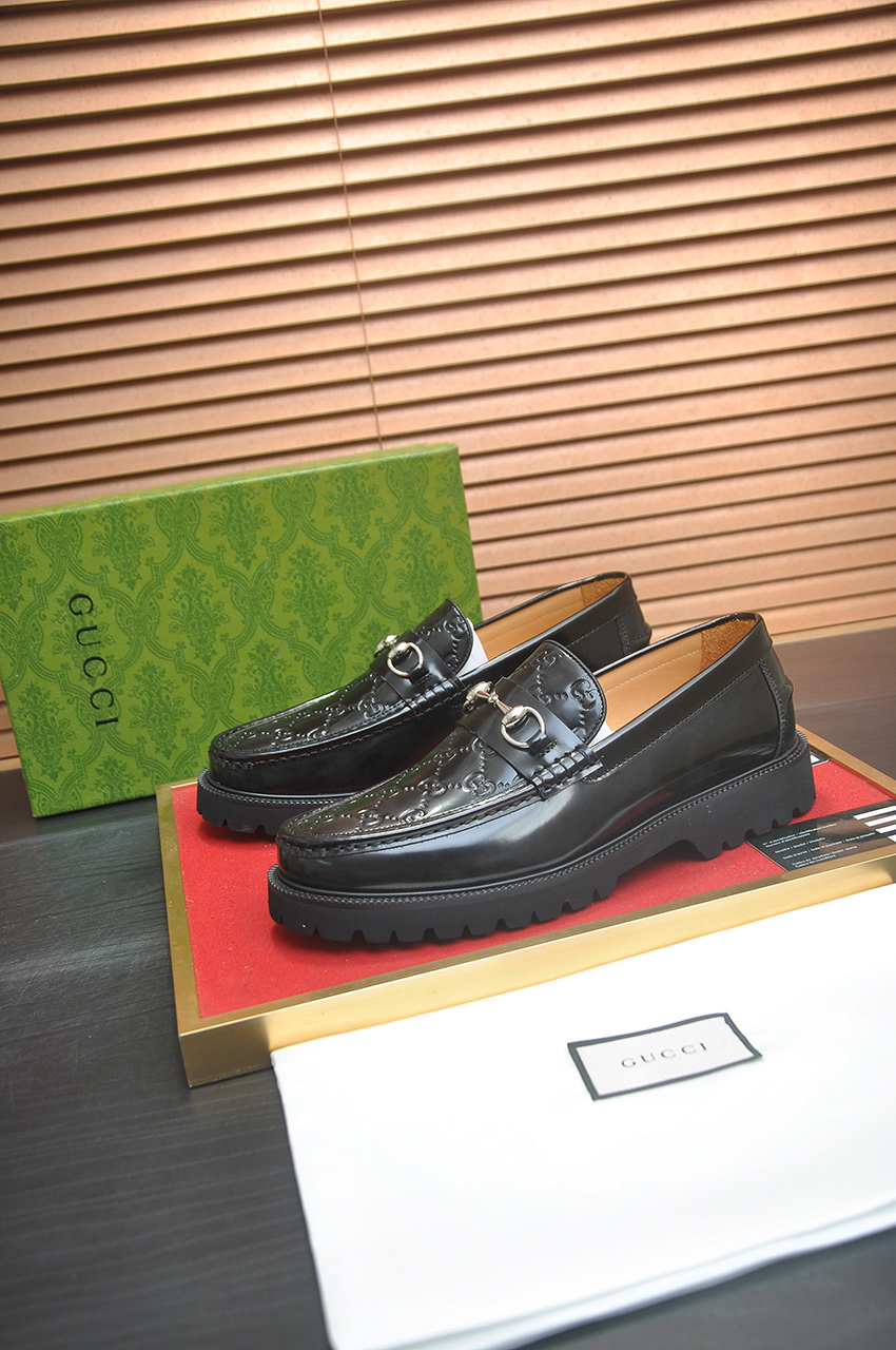 Gucci men's leather shoes-49