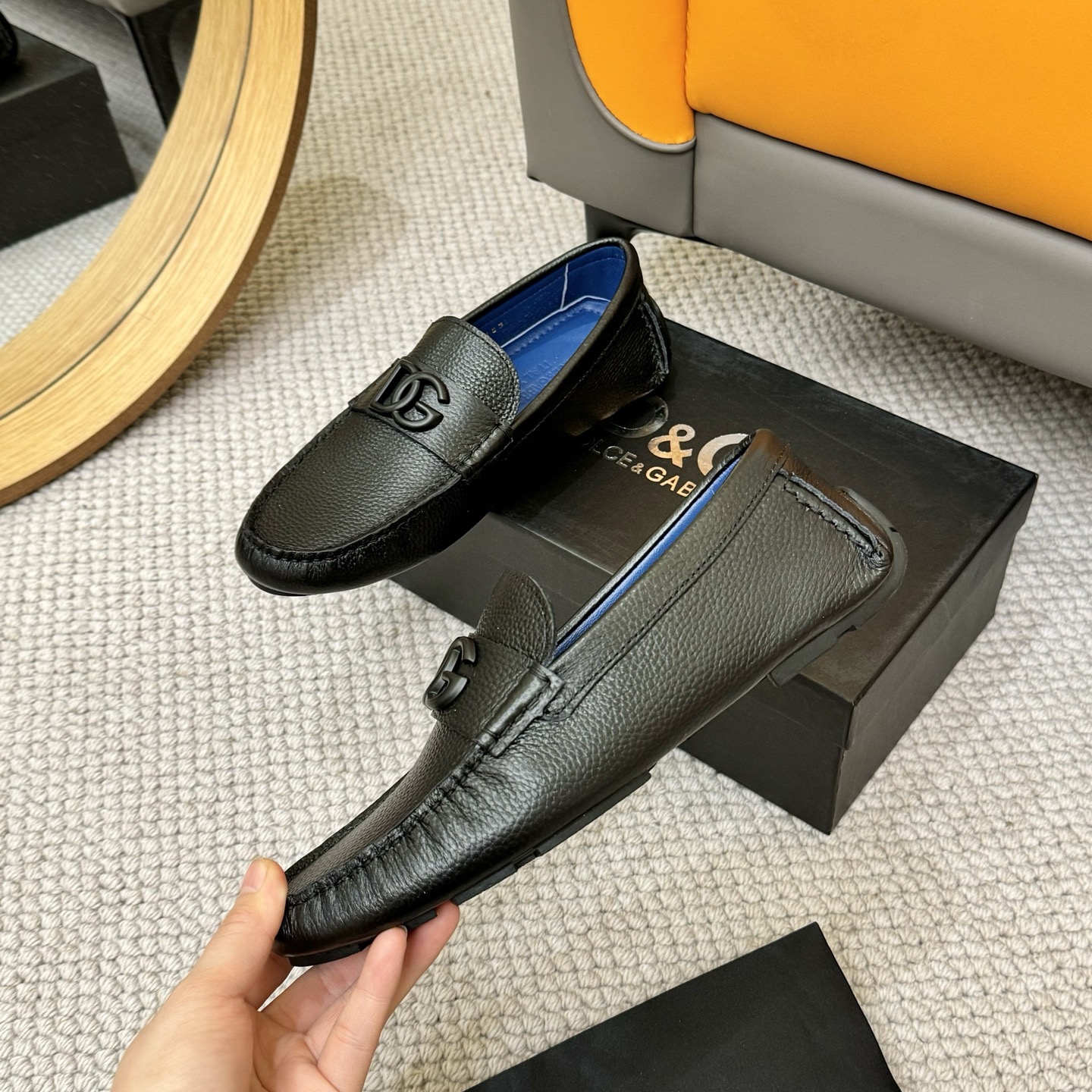 D&G men's leather shoes-77