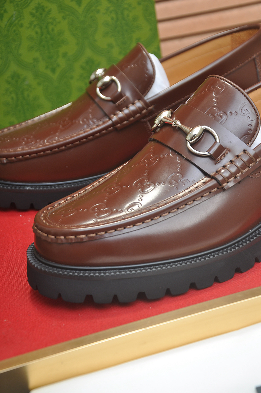 Gucci men's leather shoes-25
