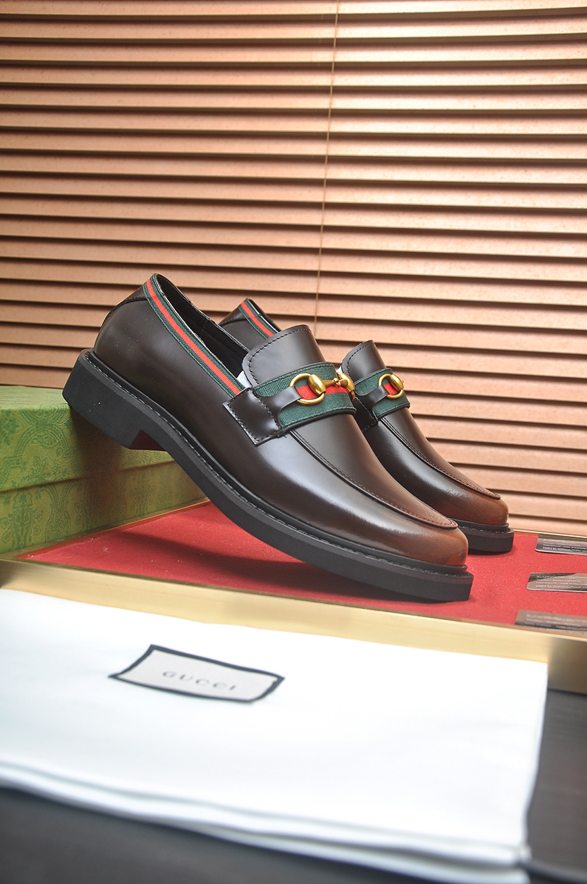 Gucci men's leather shoes-93