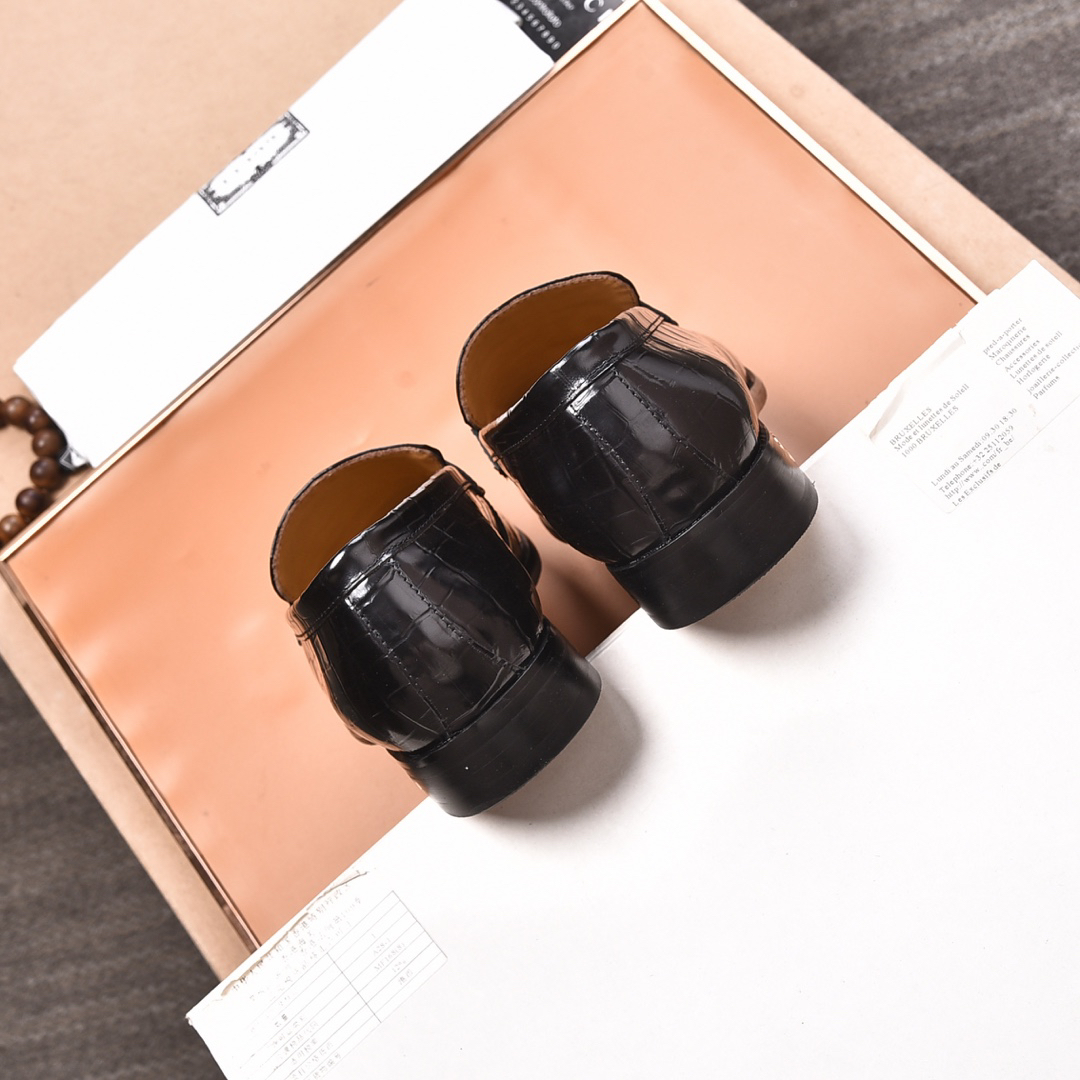 Gucci men's leather shoes-11