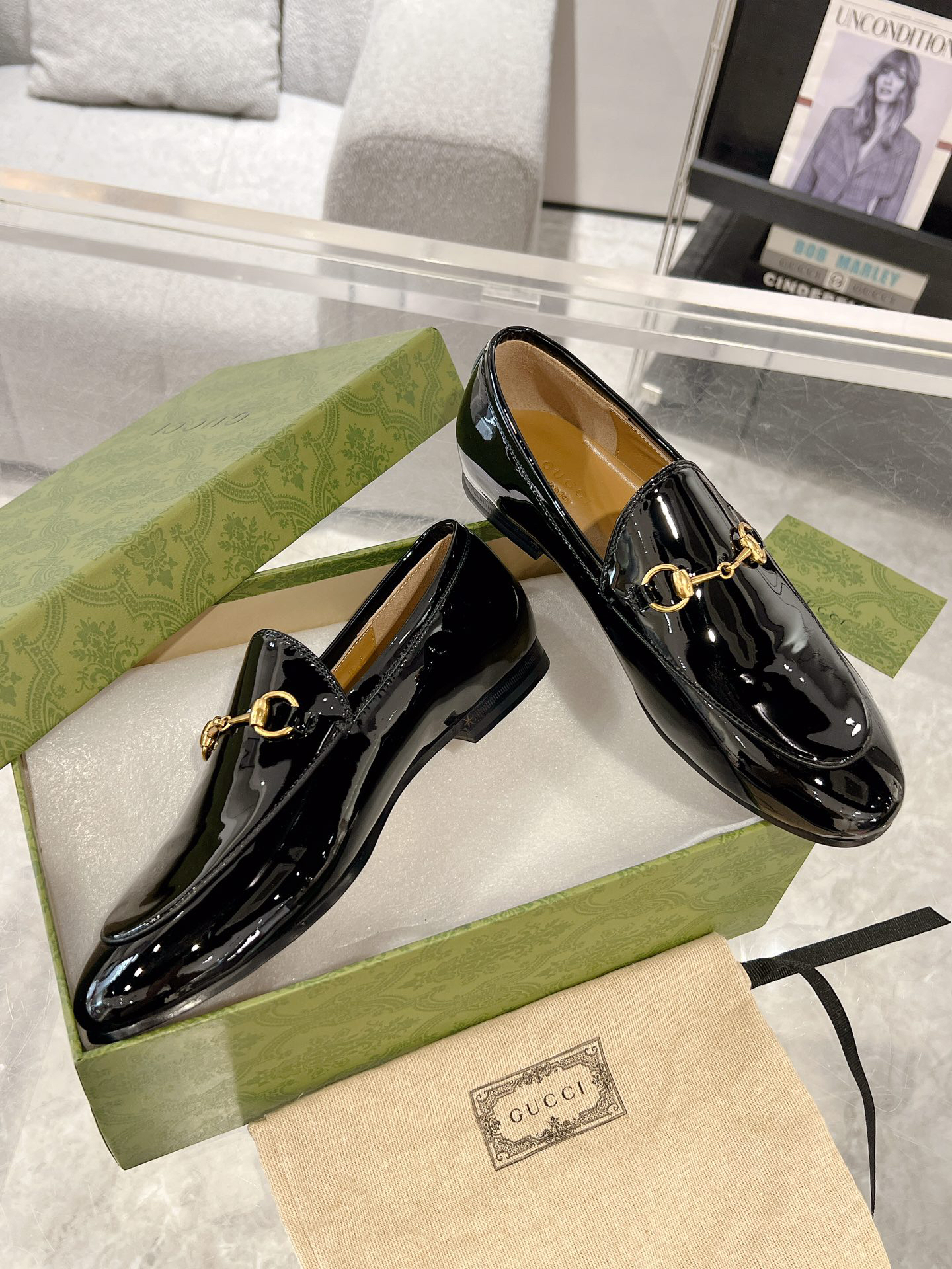 Gucci women's leather shoes-19