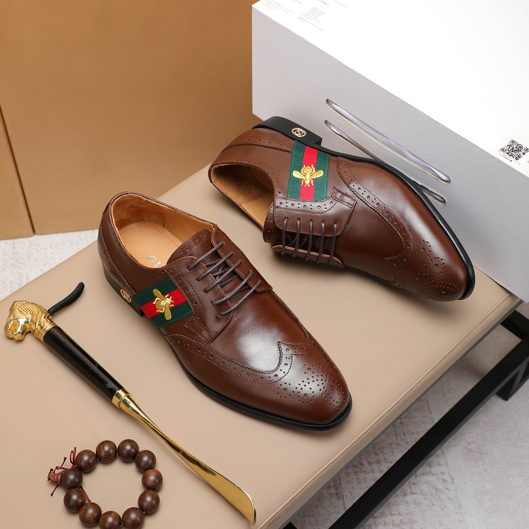 Gucci men's leather shoes-88