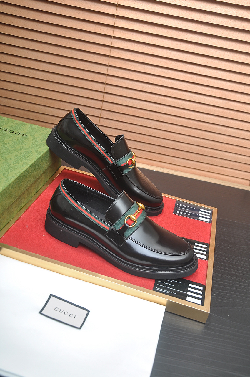 Gucci men's leather shoes-92