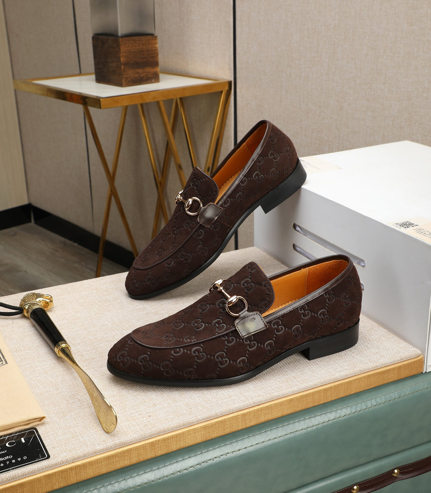 Gucci men's leather shoes-73