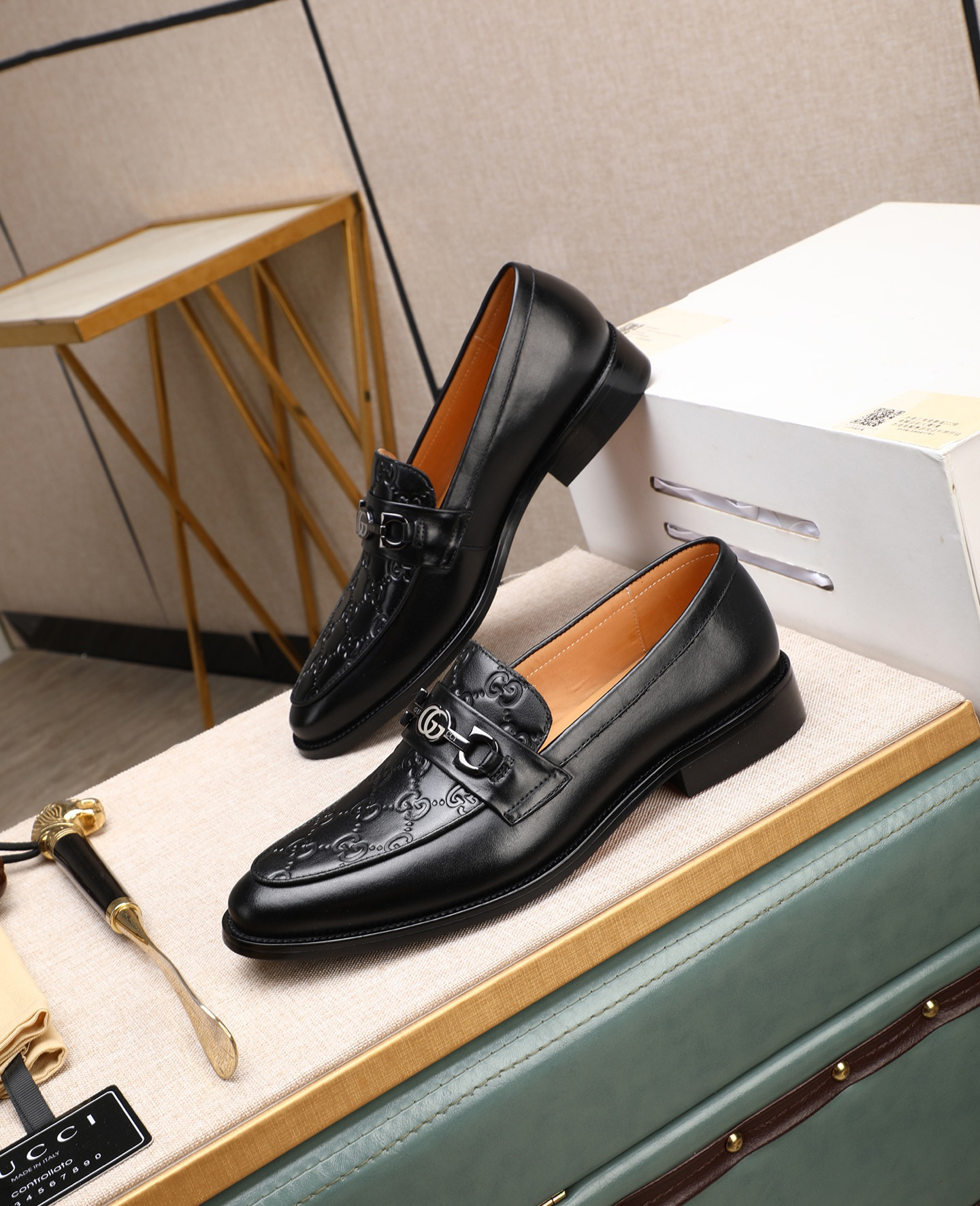 Gucci men's leather shoes-20