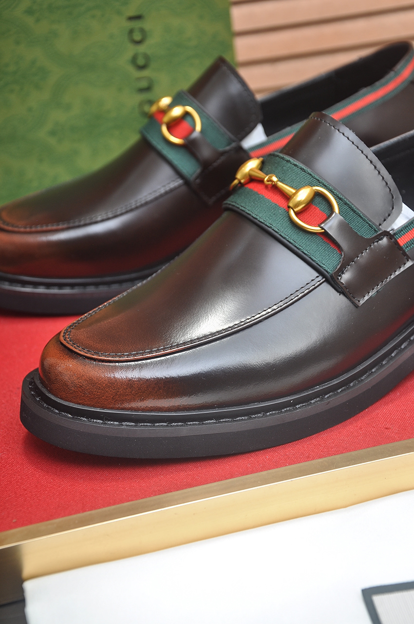 Gucci men's leather shoes-95