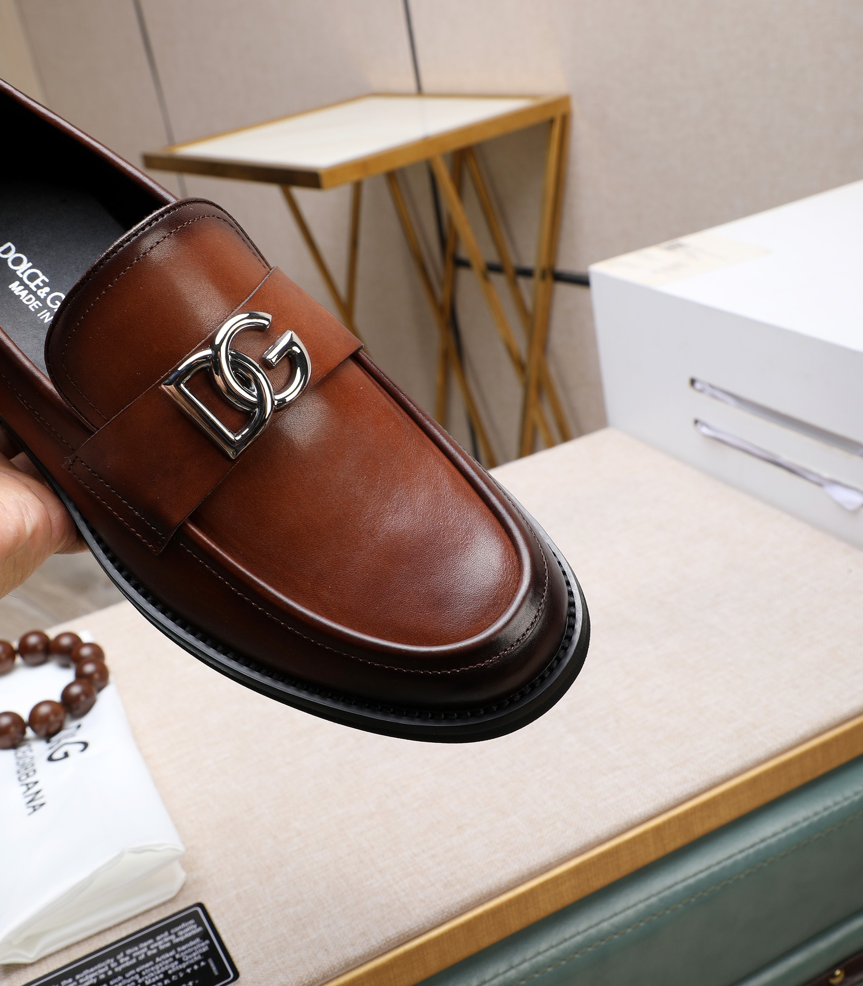 D&G men's leather shoes-4