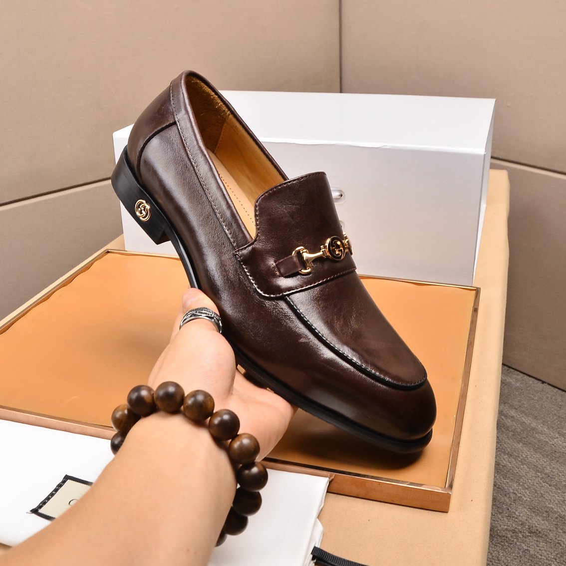 Gucci men's leather shoes-90