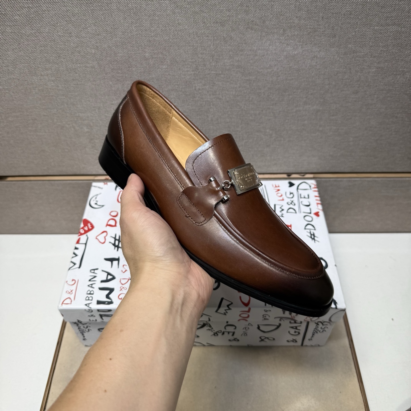 D&G men's leather shoes-106