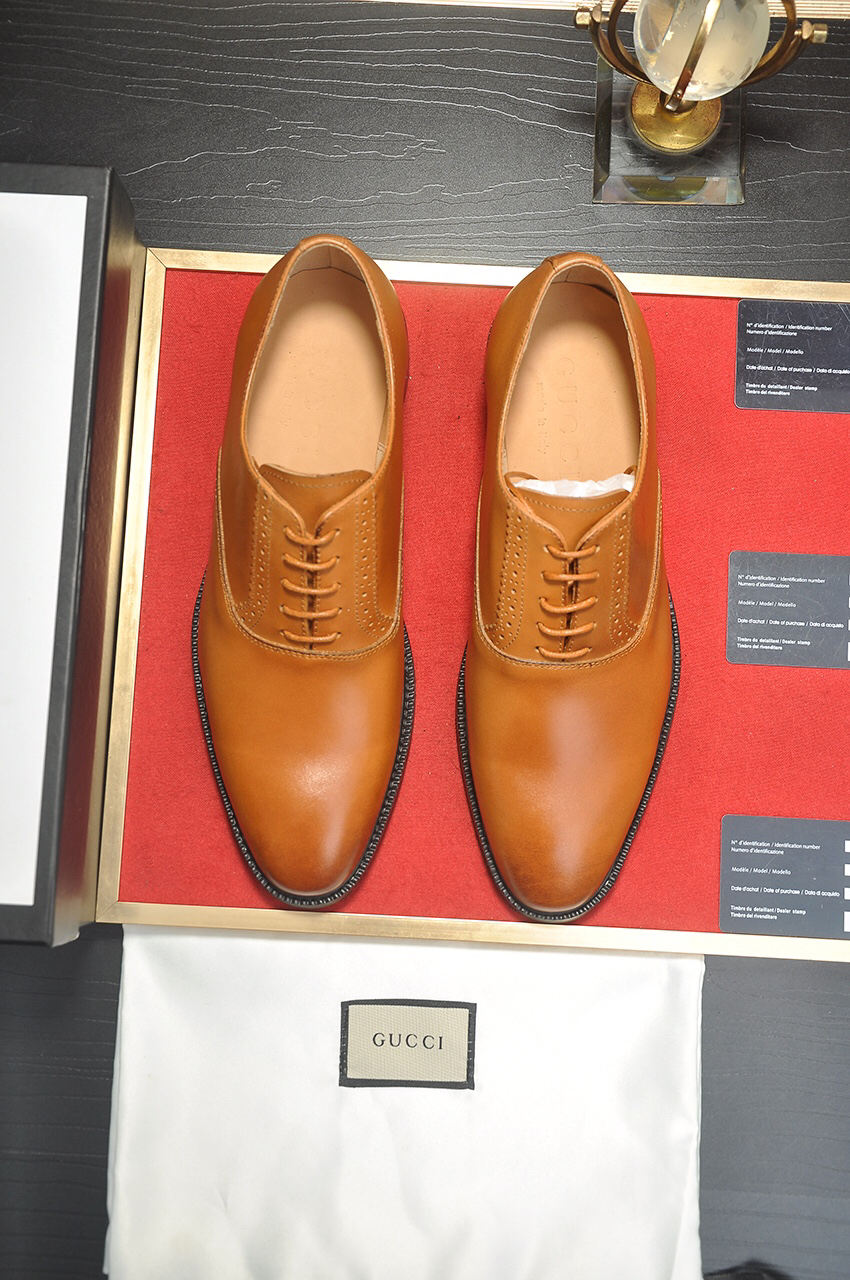 Gucci men's leather shoes-60