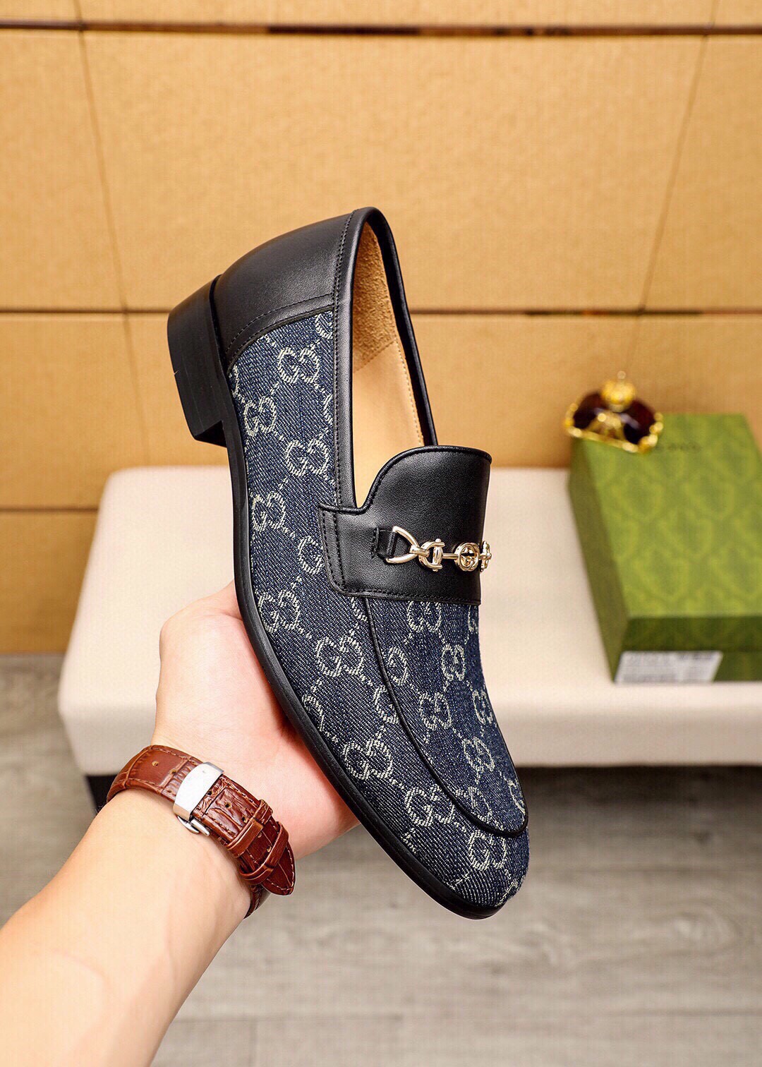 Gucci men's leather shoes-118