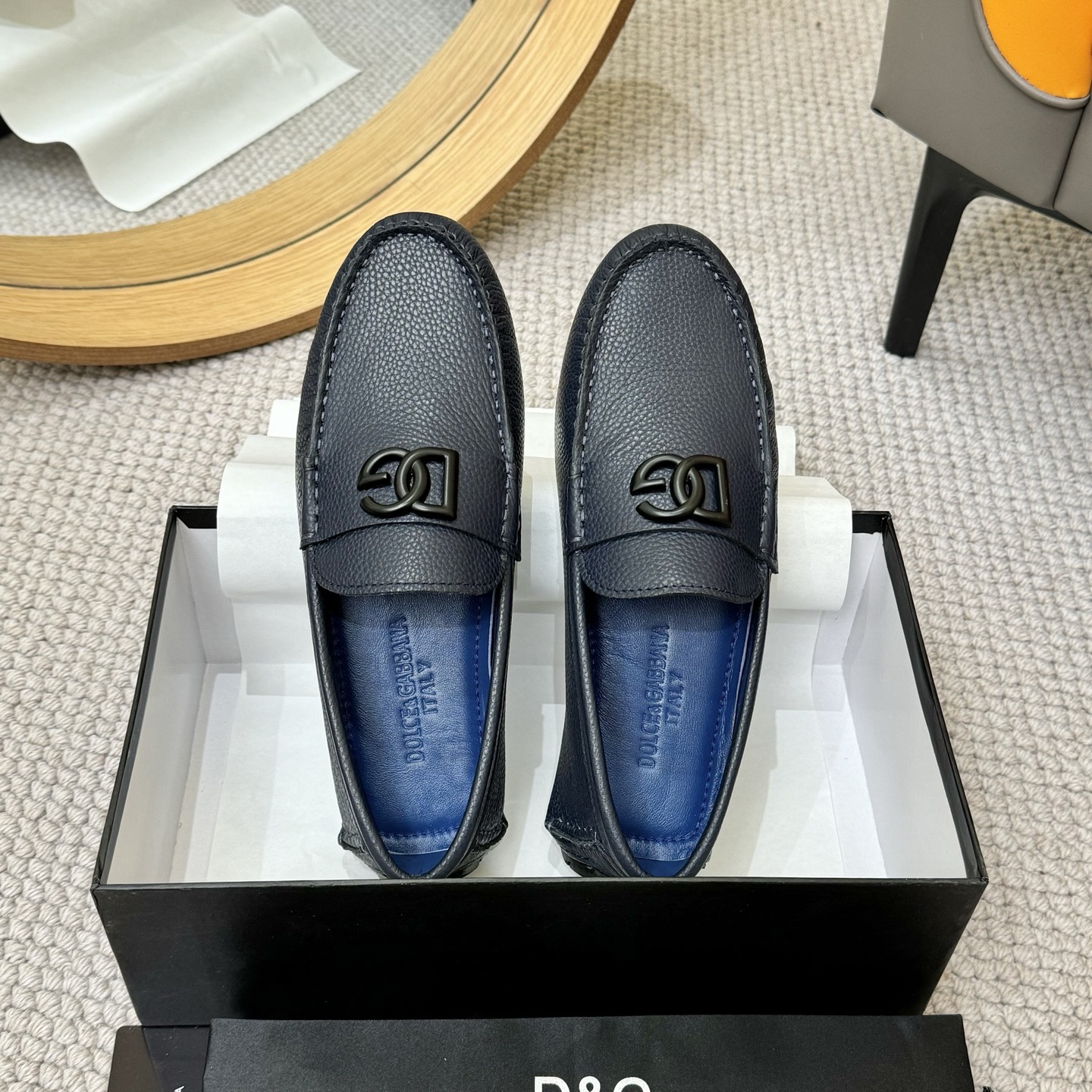 D&G men's leather shoes-78