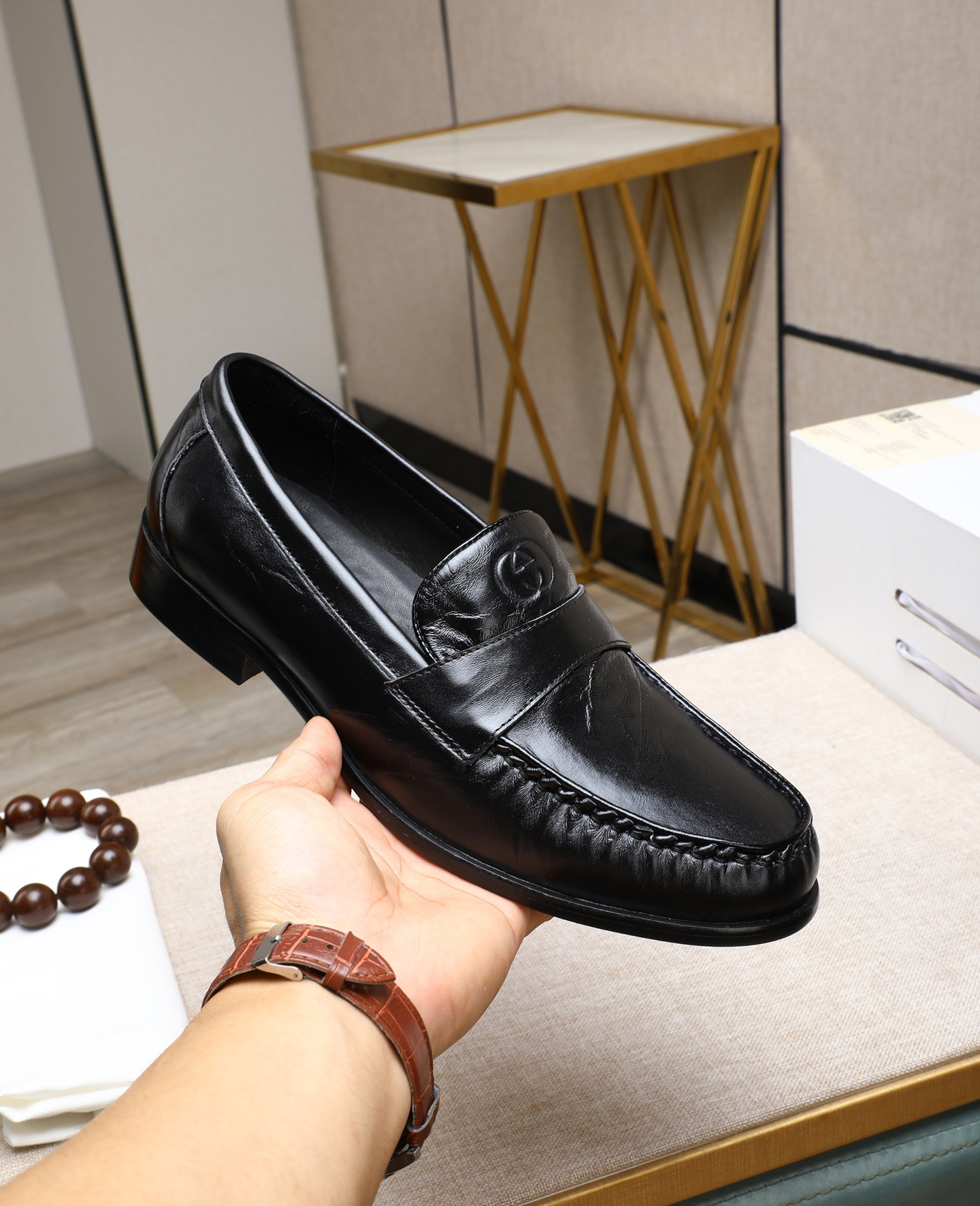 Gucci men's leather shoes-105