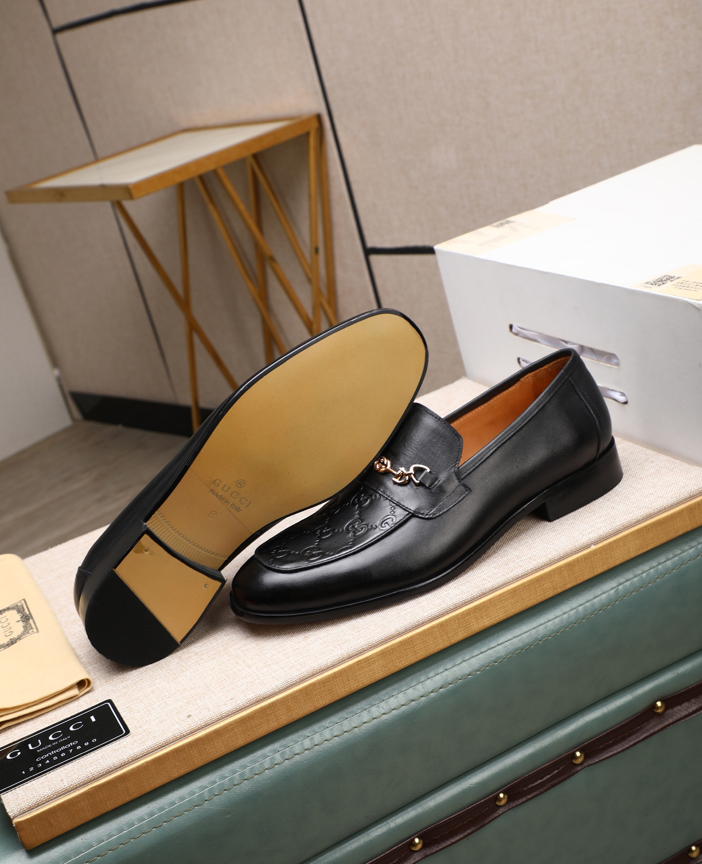 Gucci men's leather shoes-18