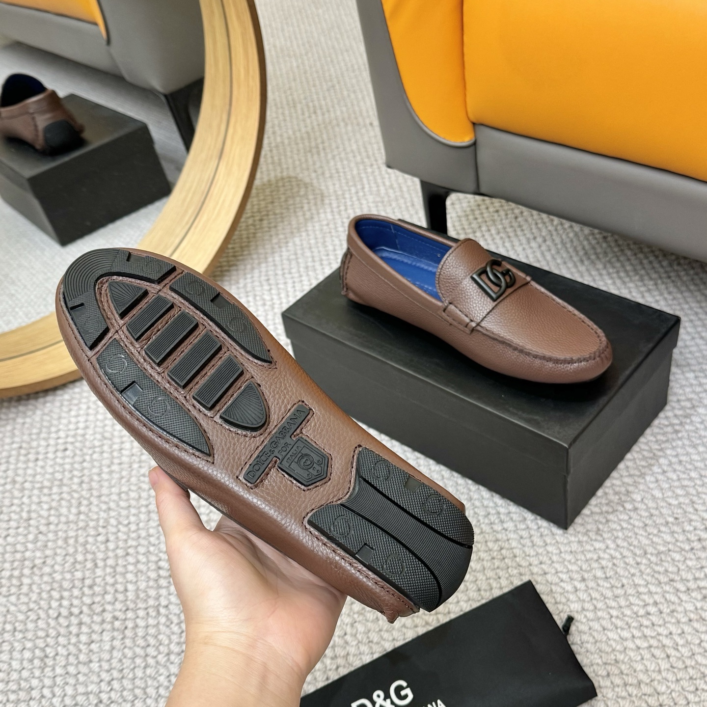 D&G men's leather shoes-86