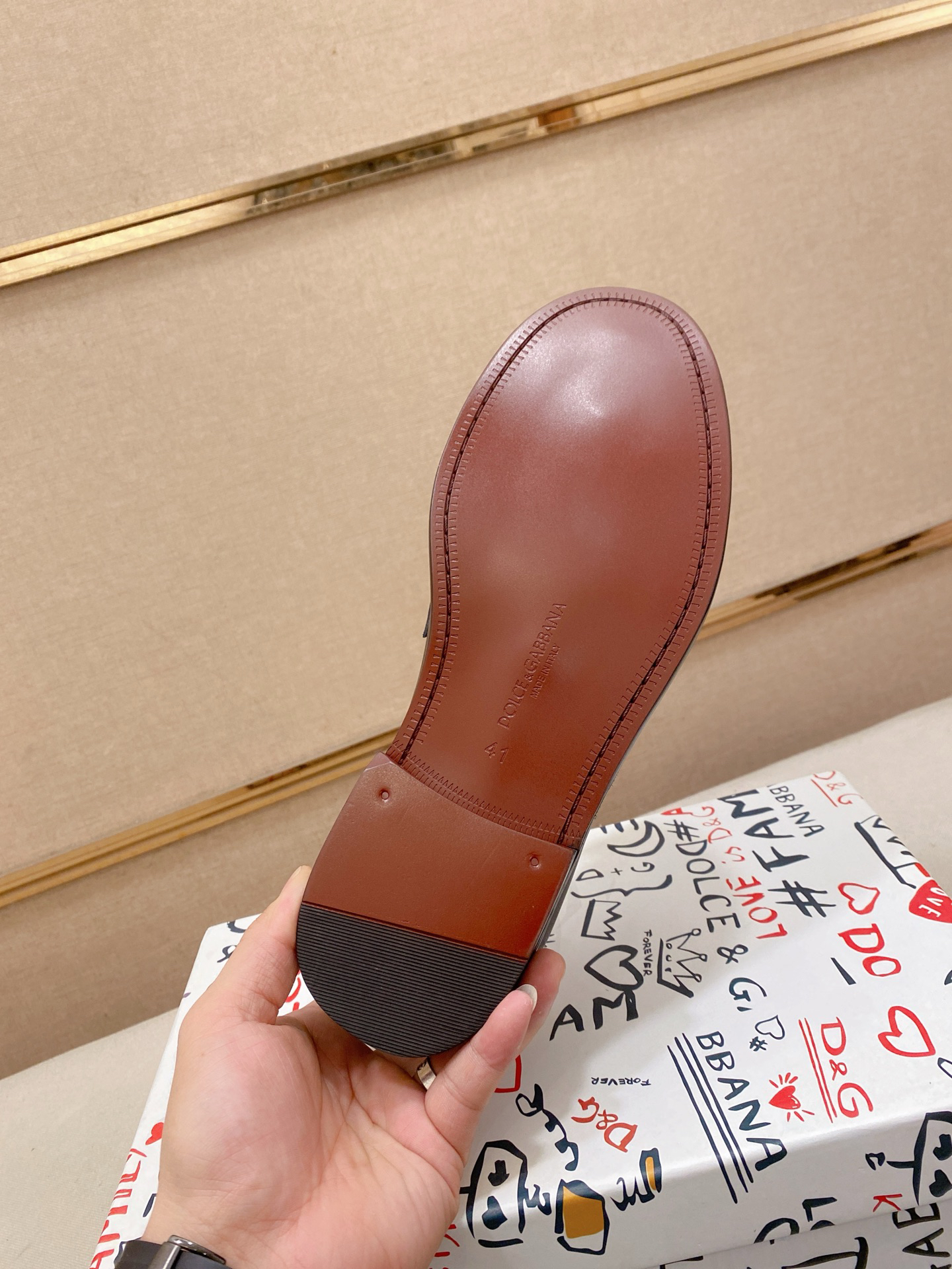 D&G men's leather shoes-30