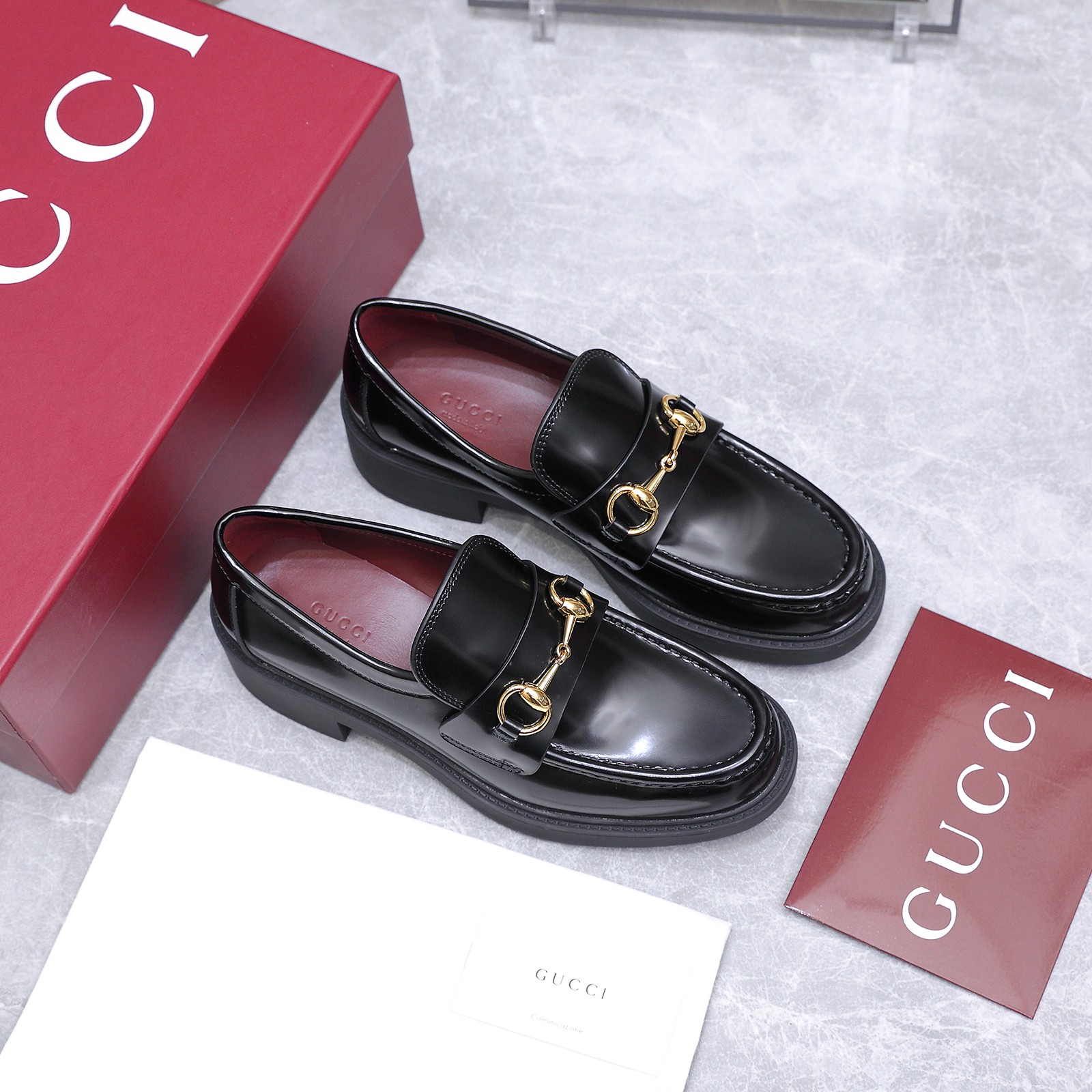 Gucci women's leather shoes-34