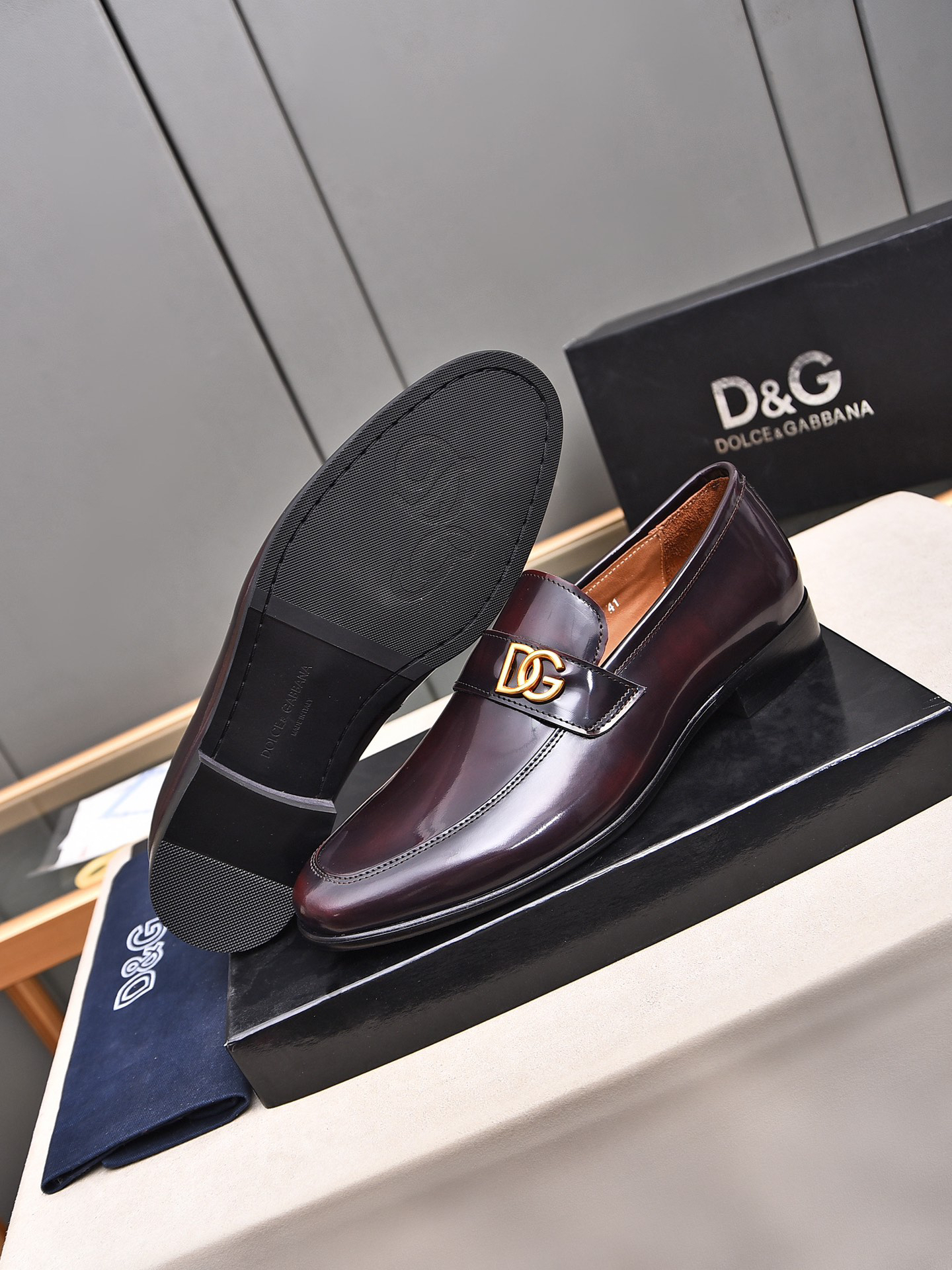 D&G men's leather shoes-64
