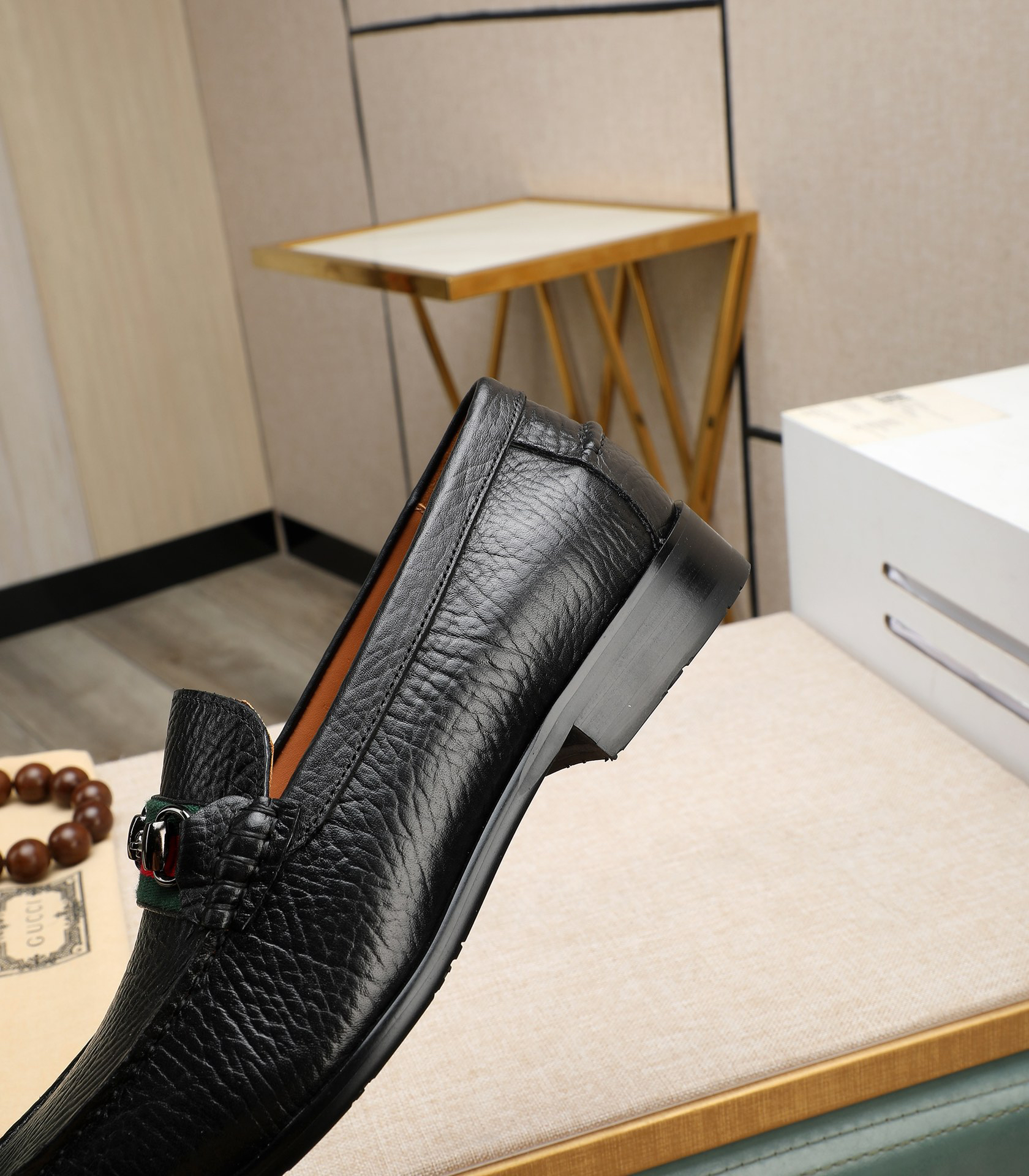 Gucci men's leather shoes-113