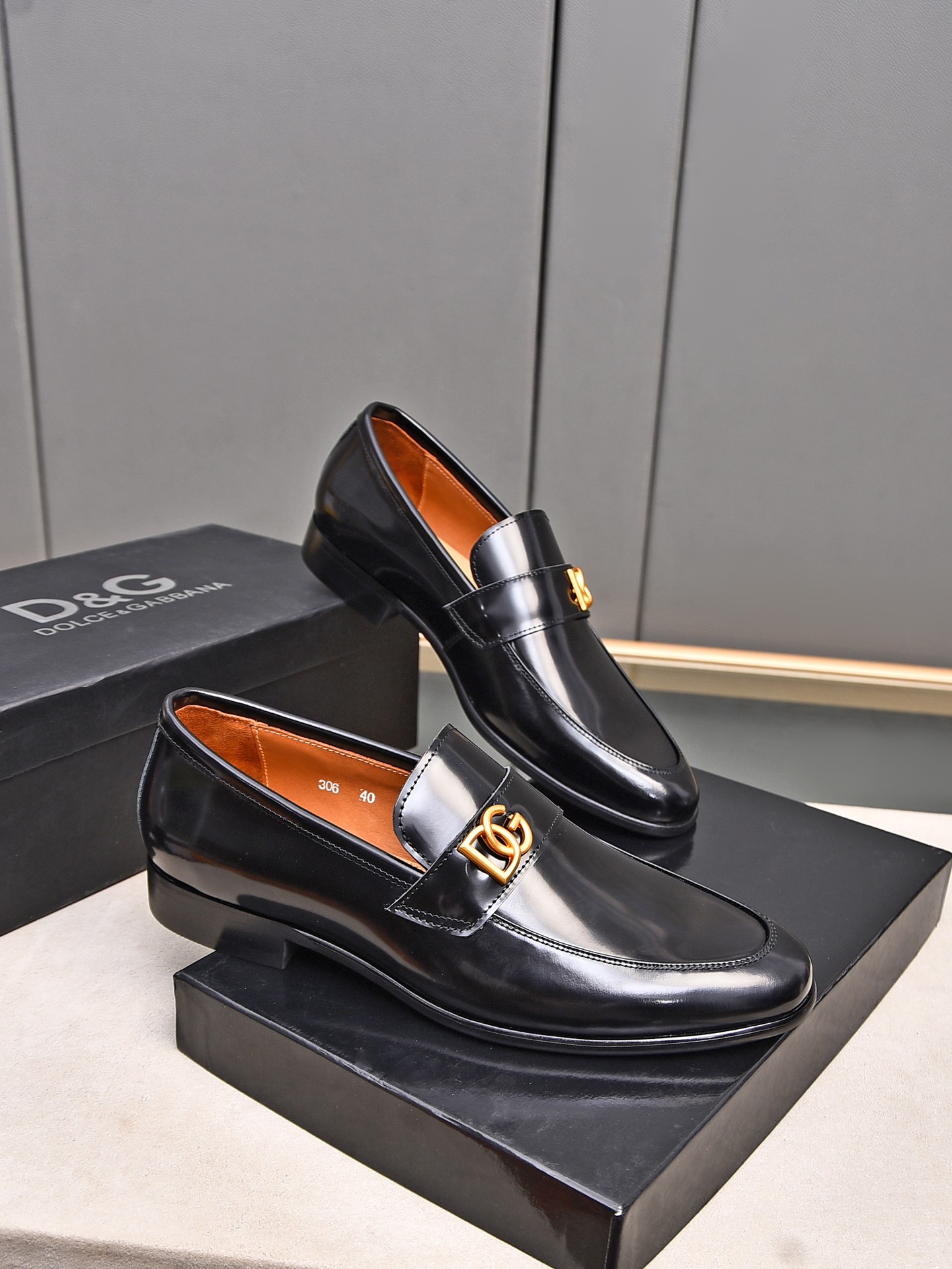 D&G men's leather shoes-5