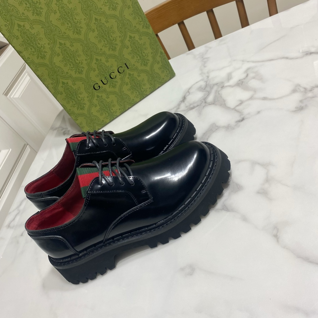 Gucci women's leather shoes-2