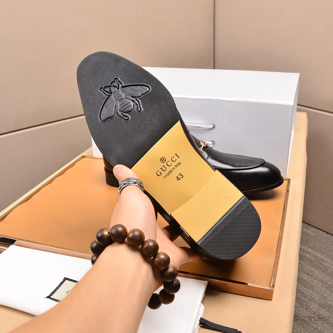 Gucci men's leather shoes-91