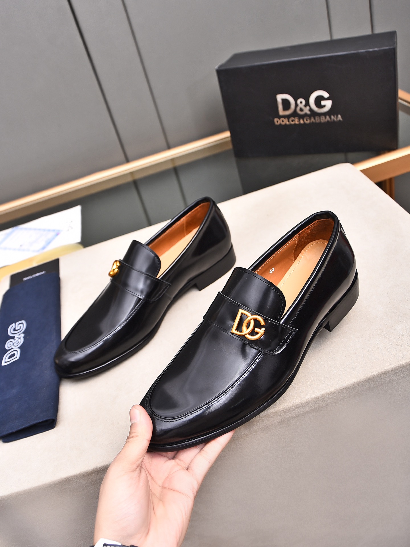 D&G men's leather shoes-5